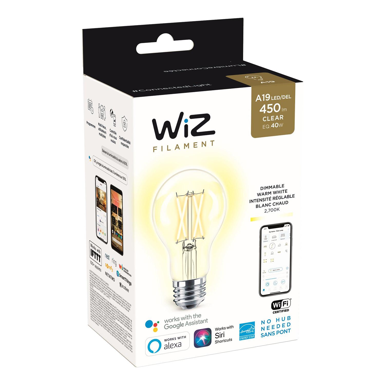 Ampoule intelligente A19 40 W Wi-Fi à gradation claire