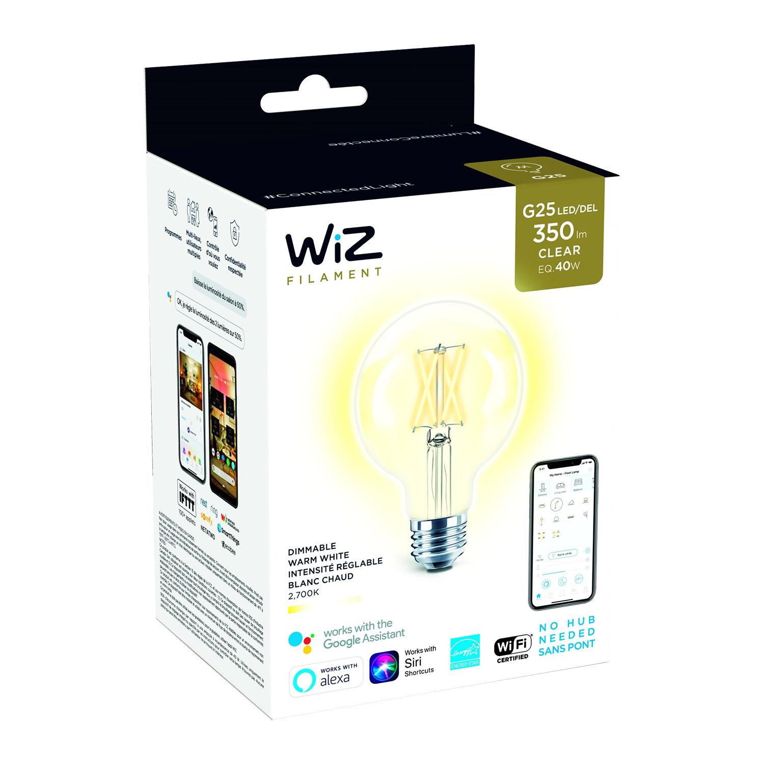 Ampoule intelligente G25 40 W Wi-Fi à gradation claire