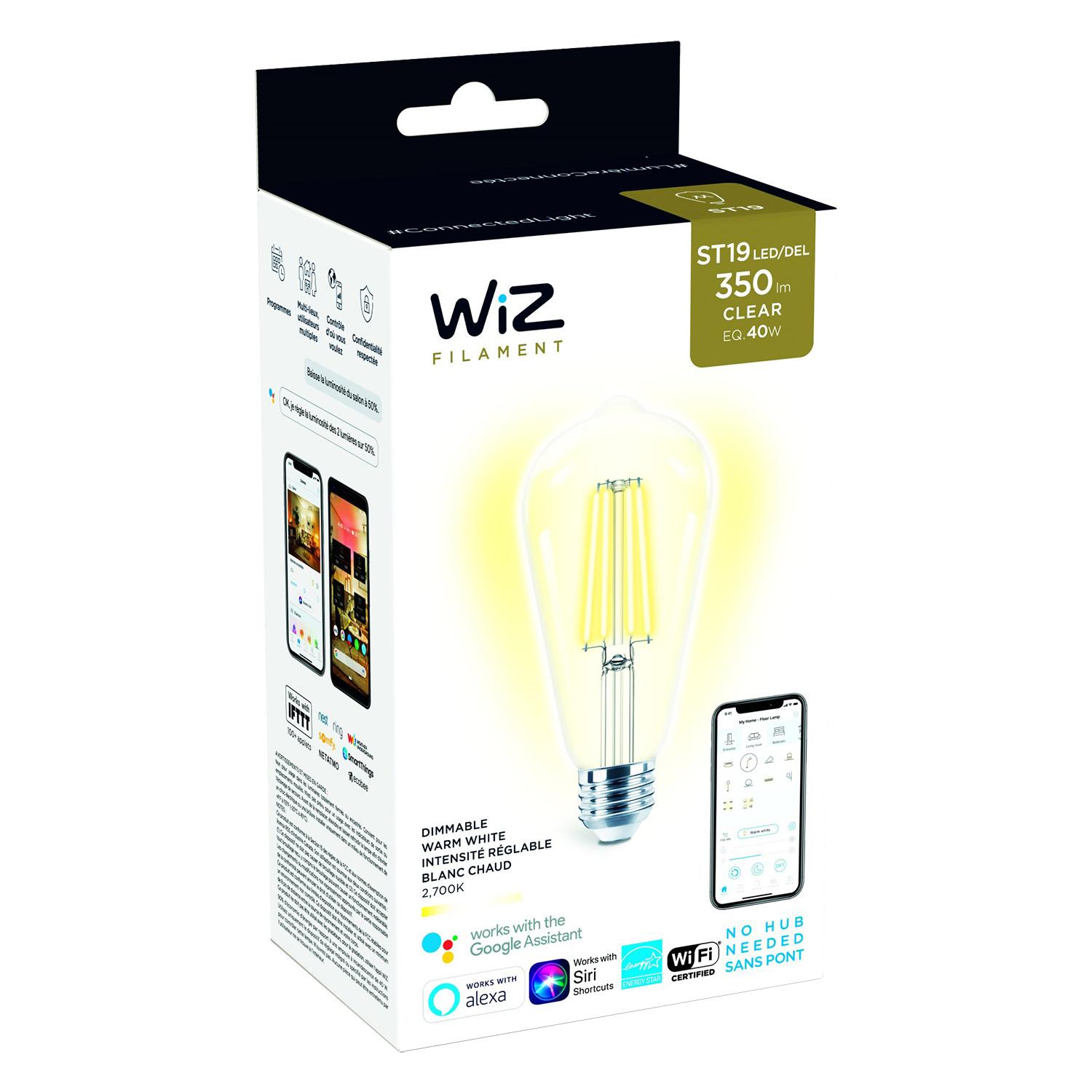 Ampoule intelligente ST19 40 W Wi-Fi à gradation claire