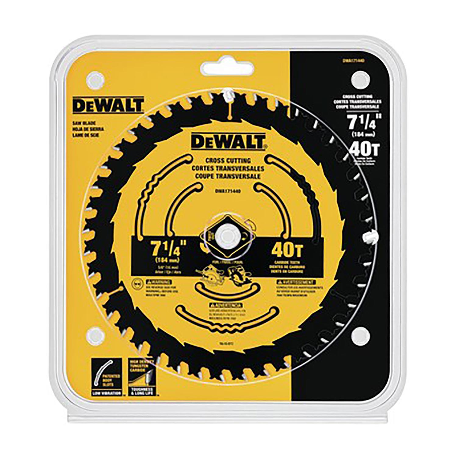 DeWalt Cross Cutting Saw Blade – 7.25" 40 Teeth