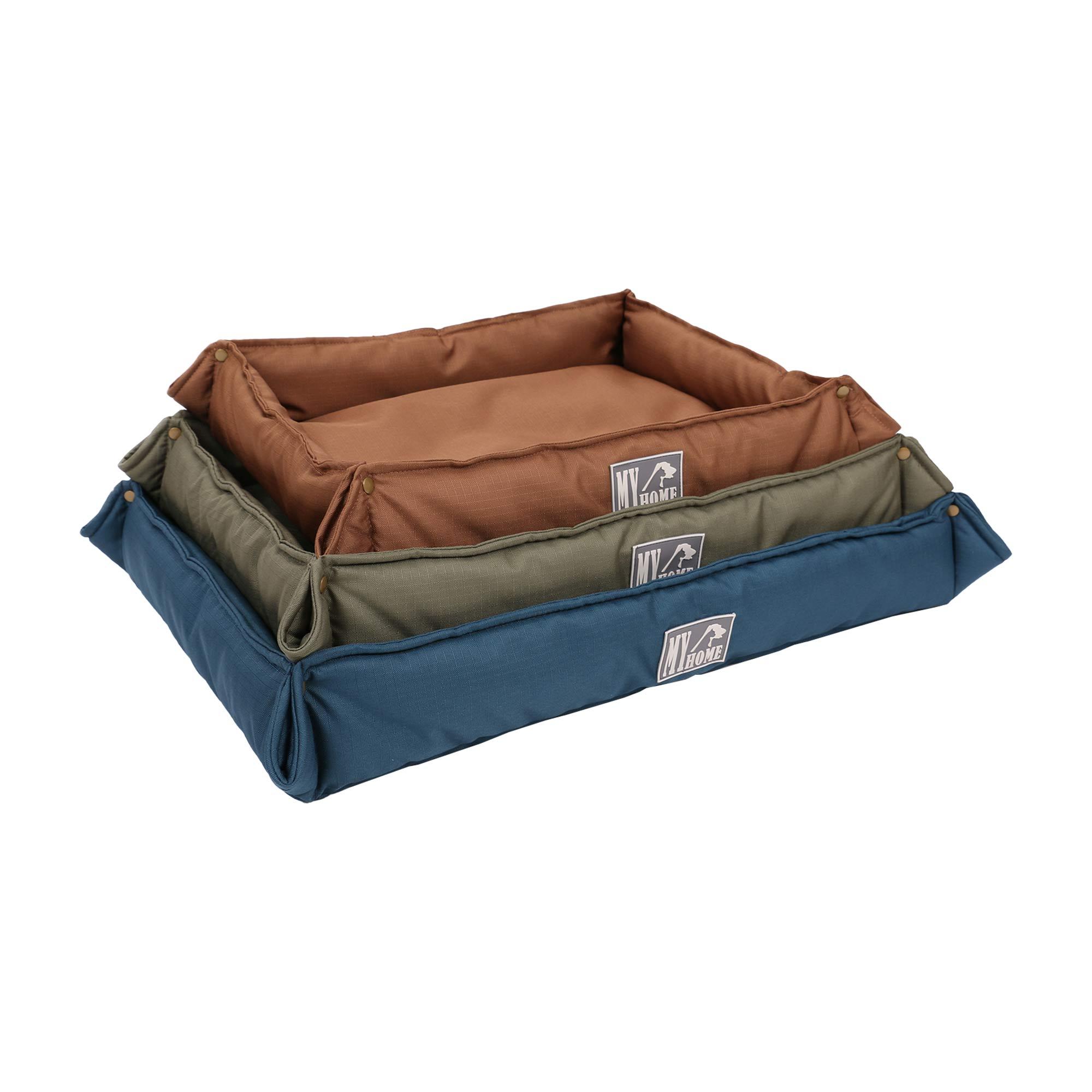 Lit d'animal de compagnie rectangle grand avec bords pliants