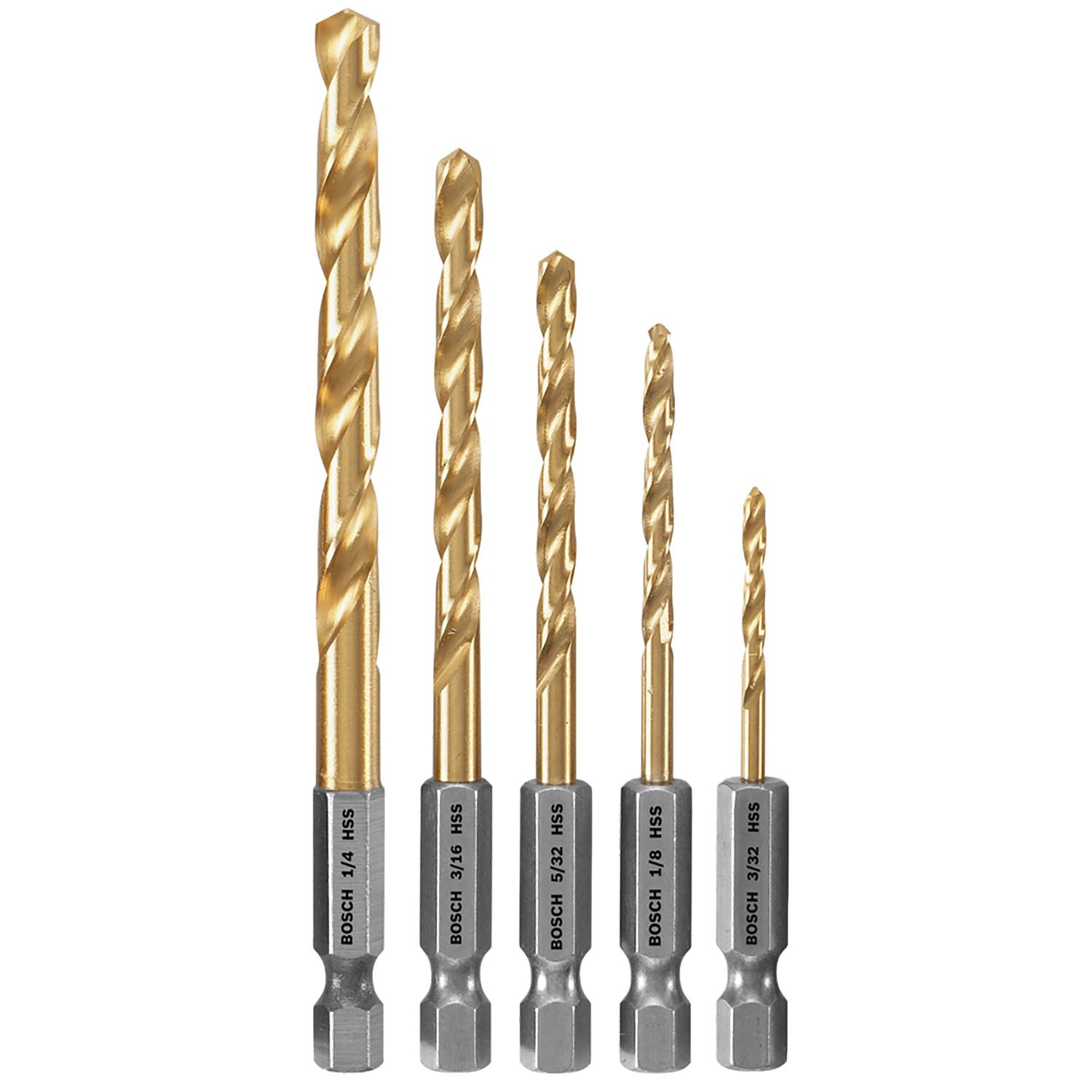 Impact Tough Titanium Drill Bit Set- 5 Piece