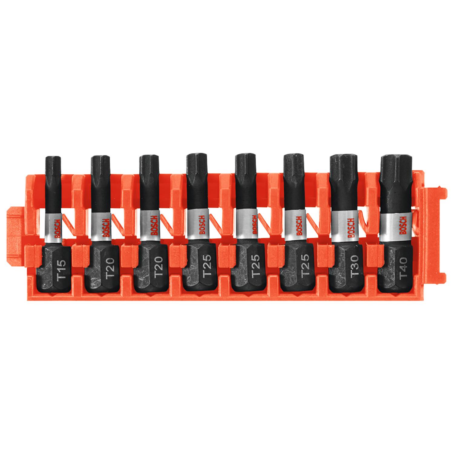 8 Piece Impact Tough Torx 1" Insert Bits With Clip for Custo