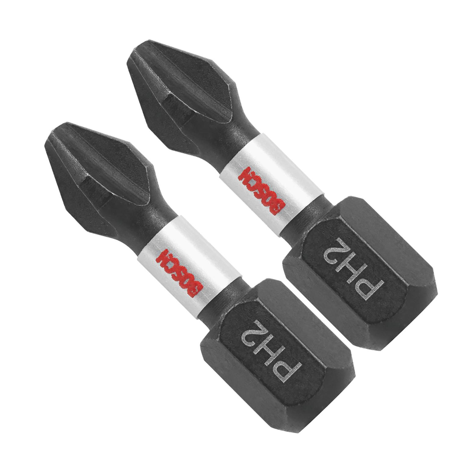 2 Piece Impact Tough 1" Phillips #2 Insert Bits