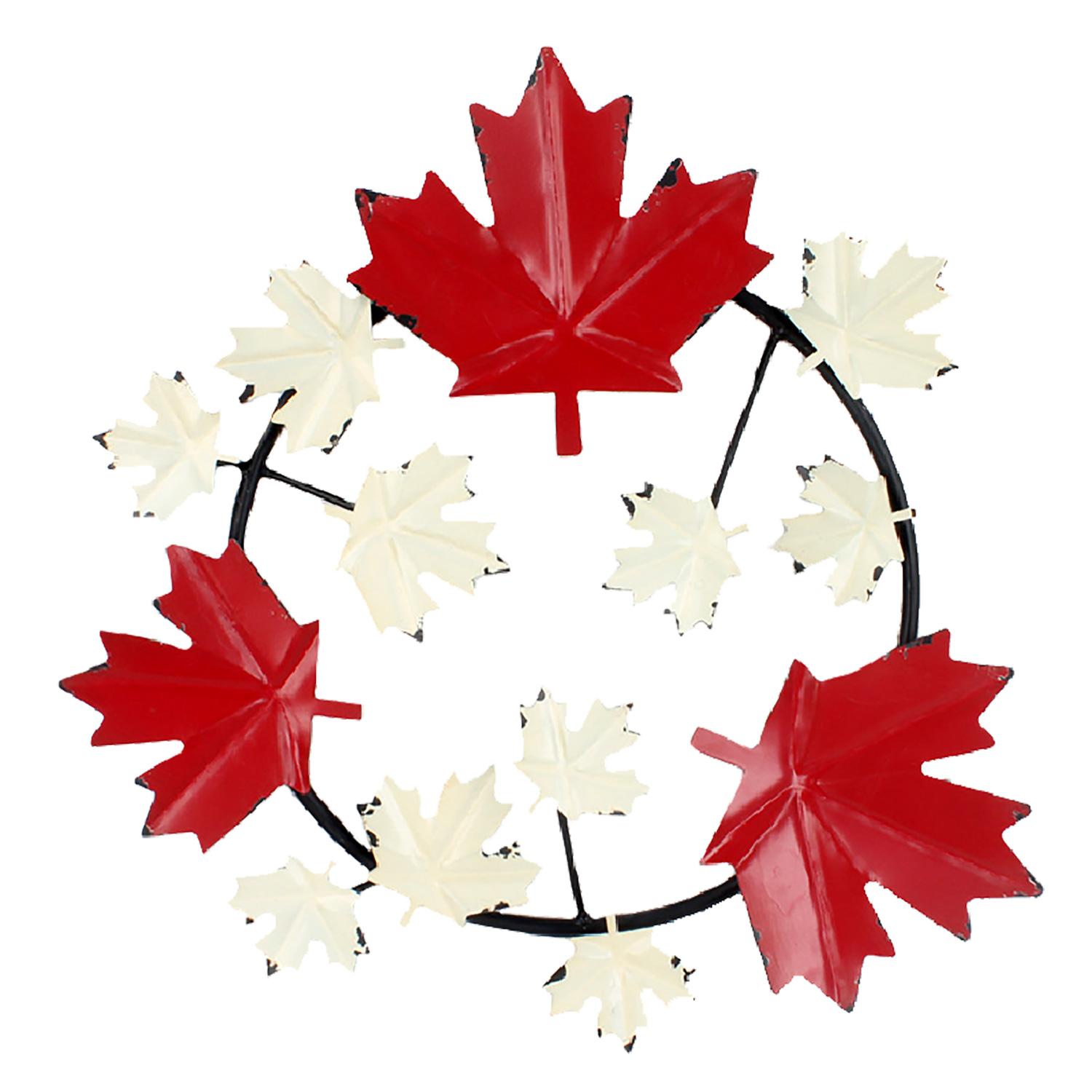 24" x 23.5" Maple Leaf Wreath Large Plaque
