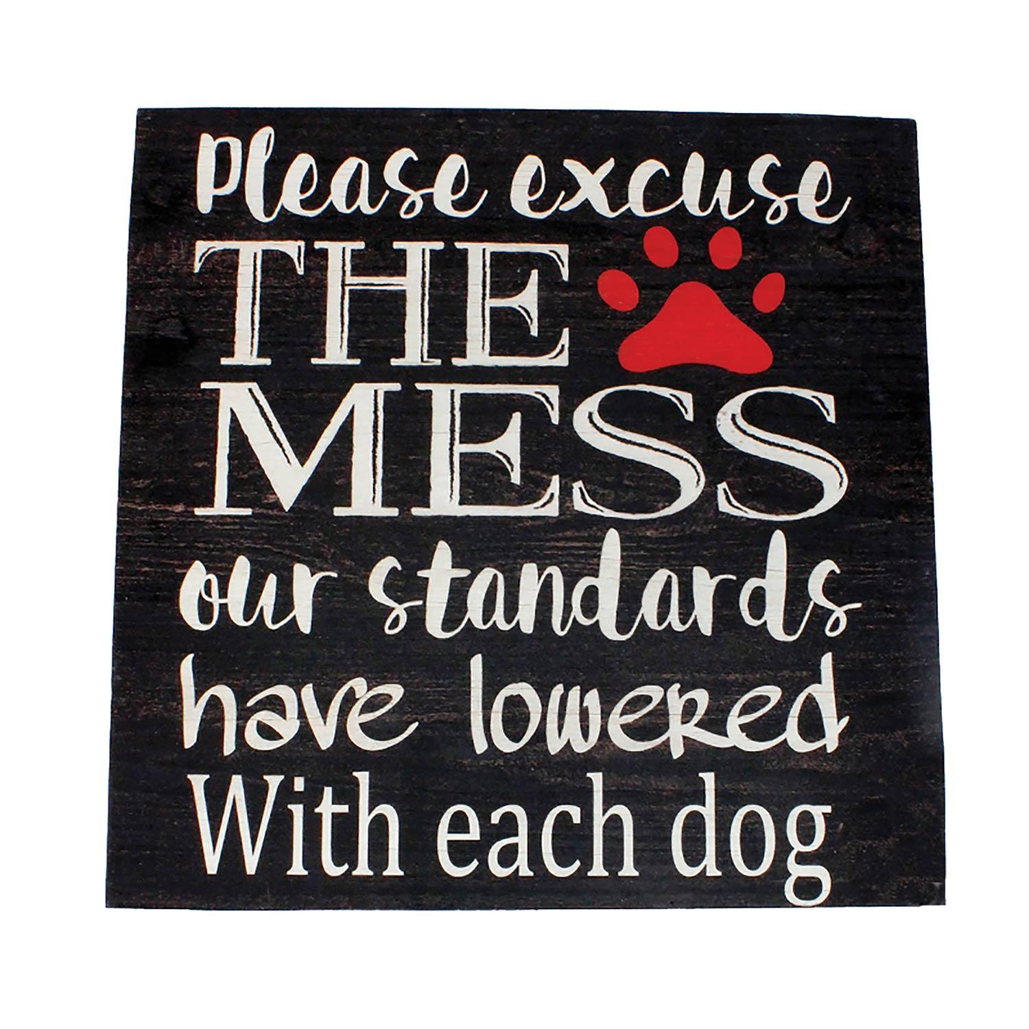 16" x 16" Please Excuse This Mess Plaque
