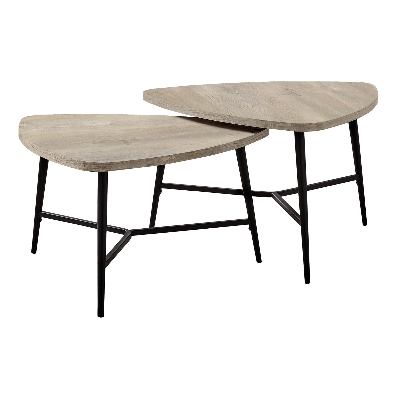 2 Piece Taupe Nested Coffee Table Set