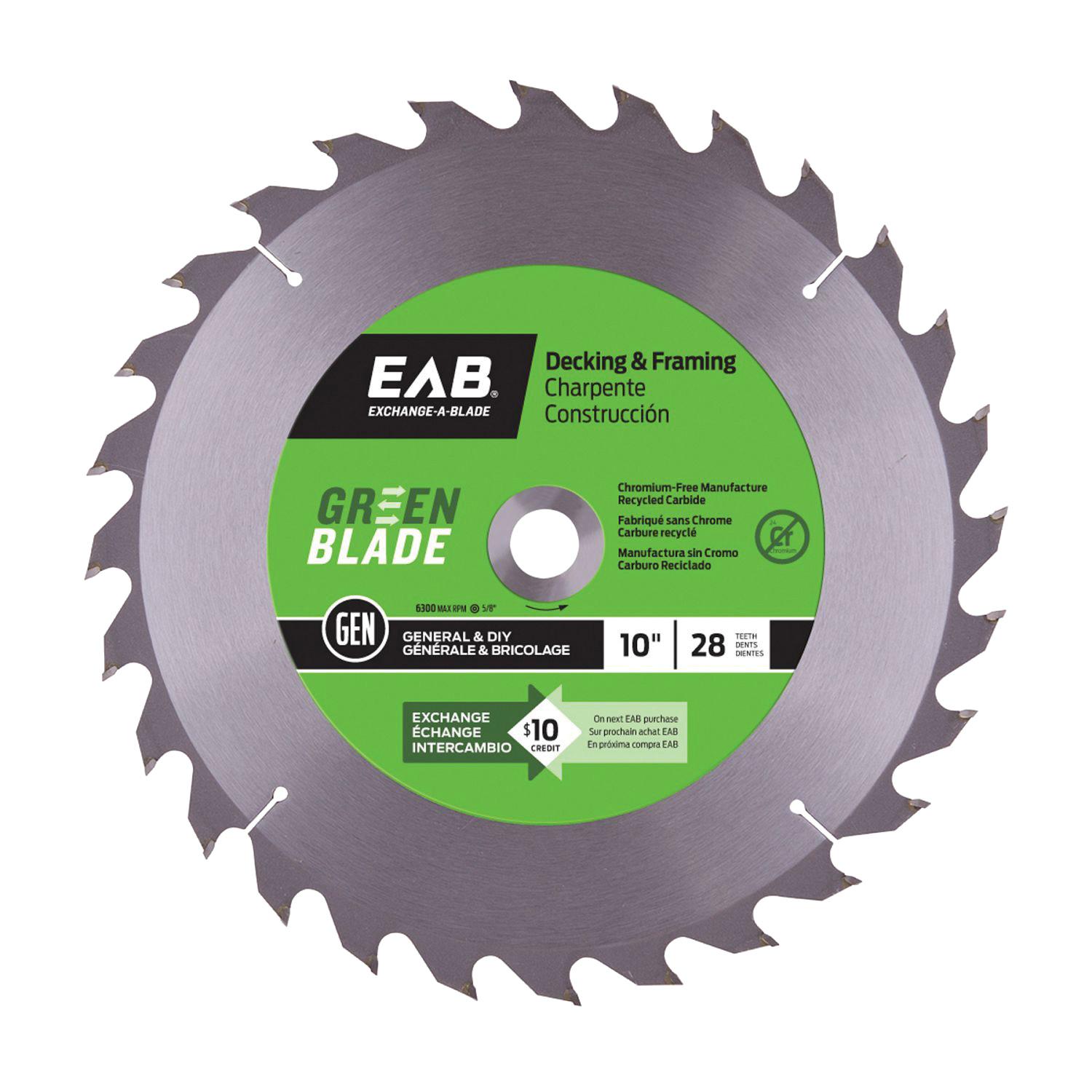 Framing 10"X28Th Green Saw Blade