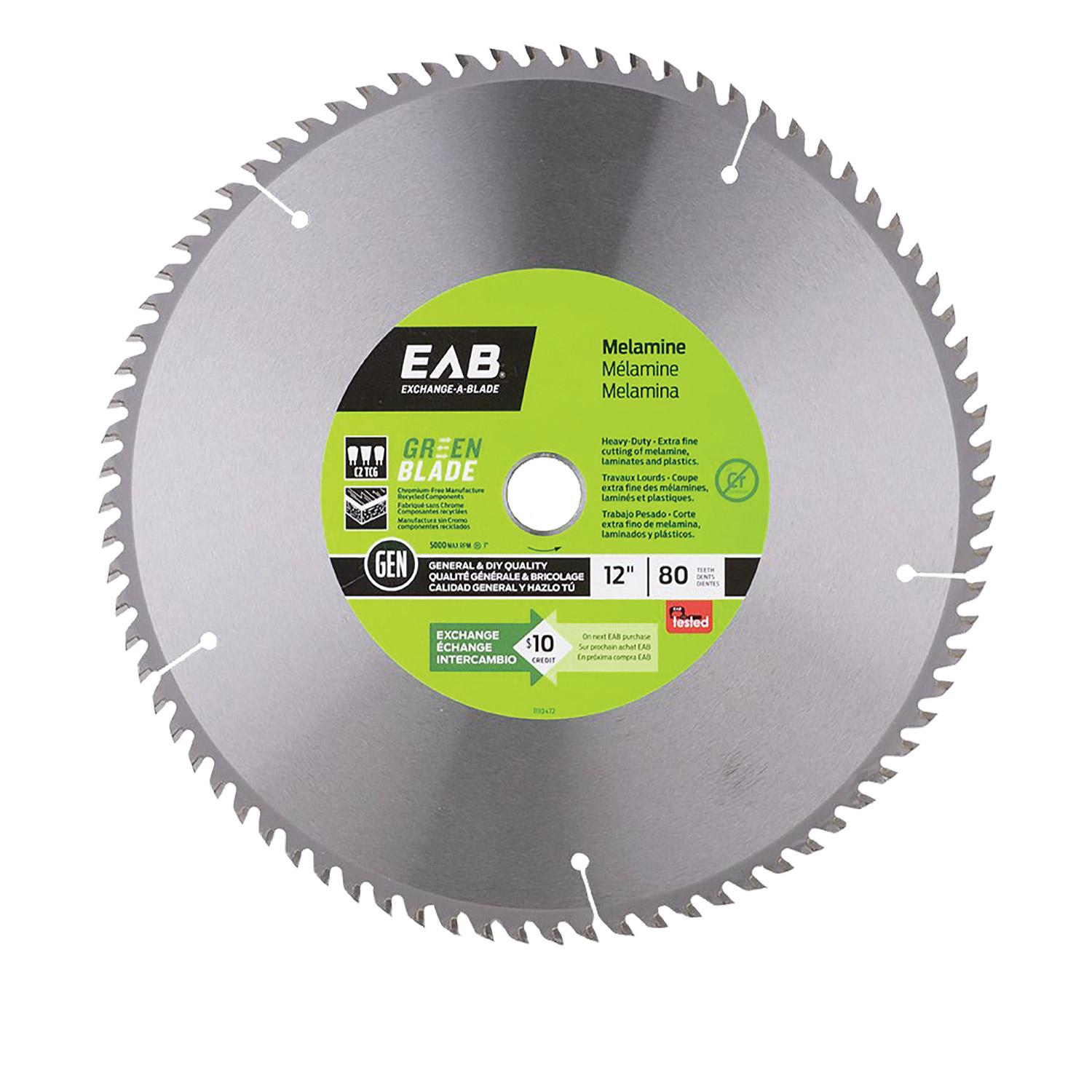 Melamine 12"X80T Green Saw Blade