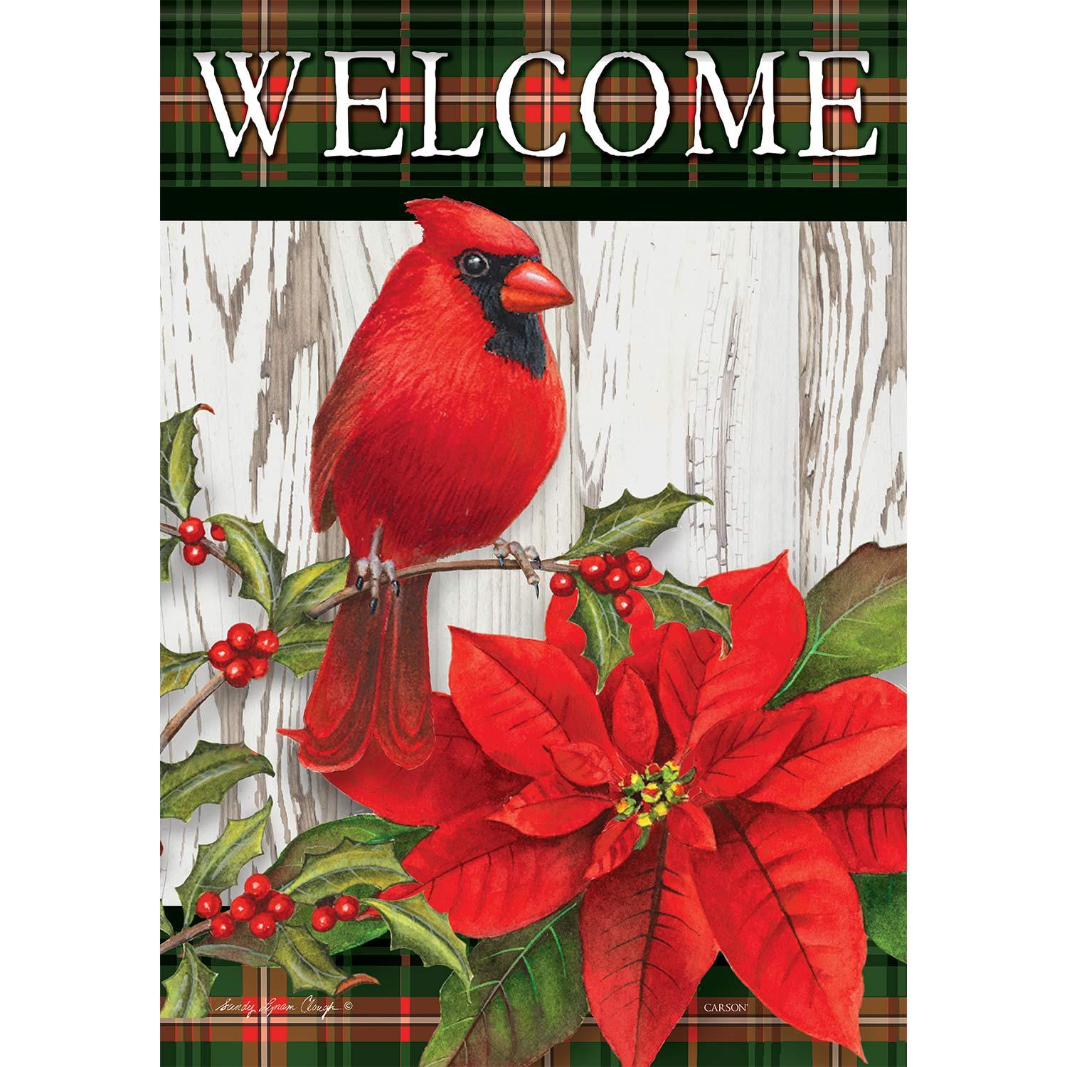 Winter Garden Flag Sweet Cardinal Christmas