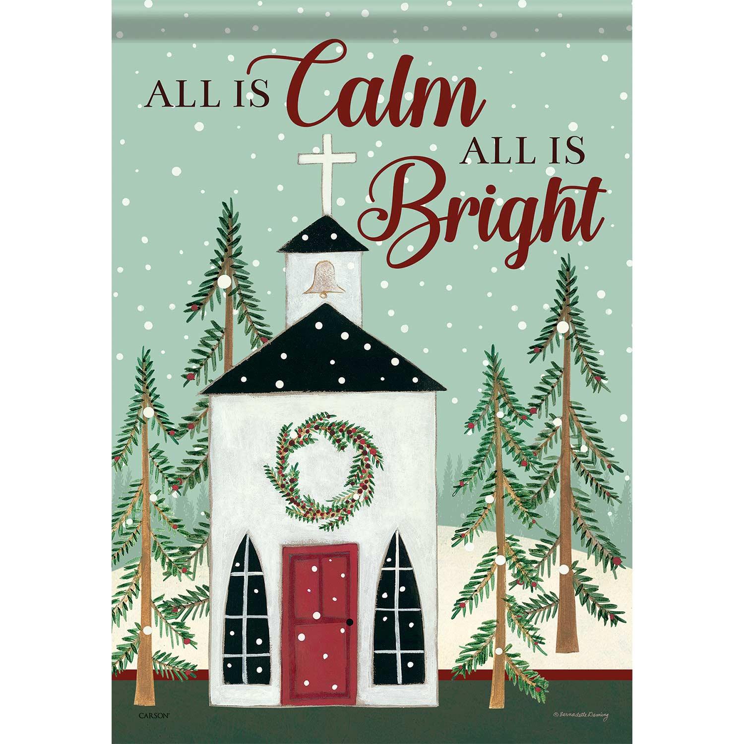 Winter Garden Flag All Is Calm All Is Bright Saltbox Church