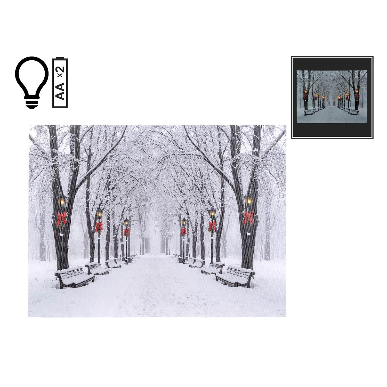 16" x 12" Winter Scene LED Canvas