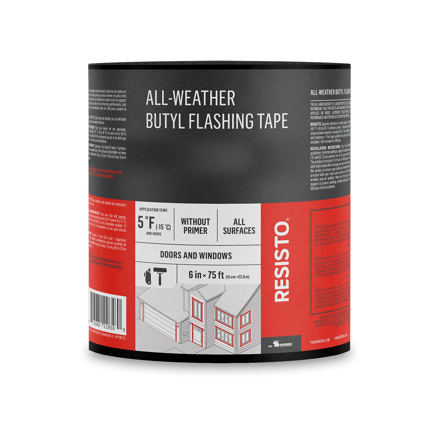 6" x 75' All Weather Butyl Flashing Tape