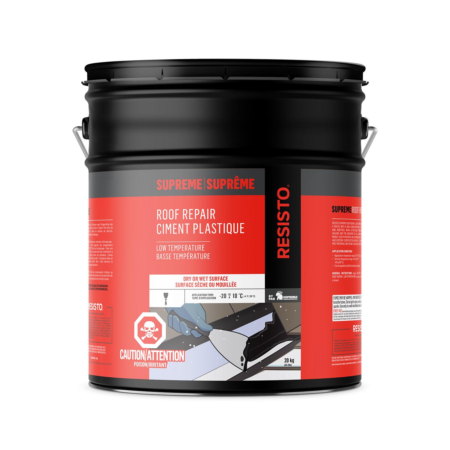 Ciment plastique Supreme LT de réparation de toit 20 kg