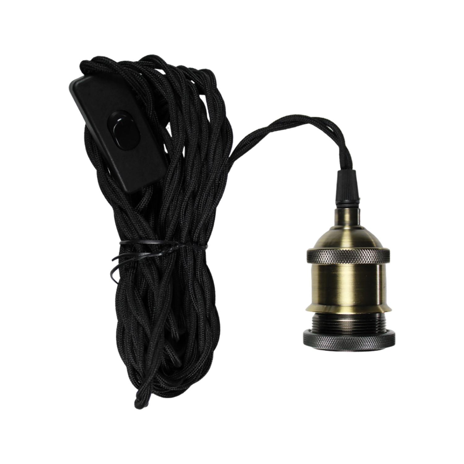 Luminaire suspendu 15 pi, trousse, tissu brun