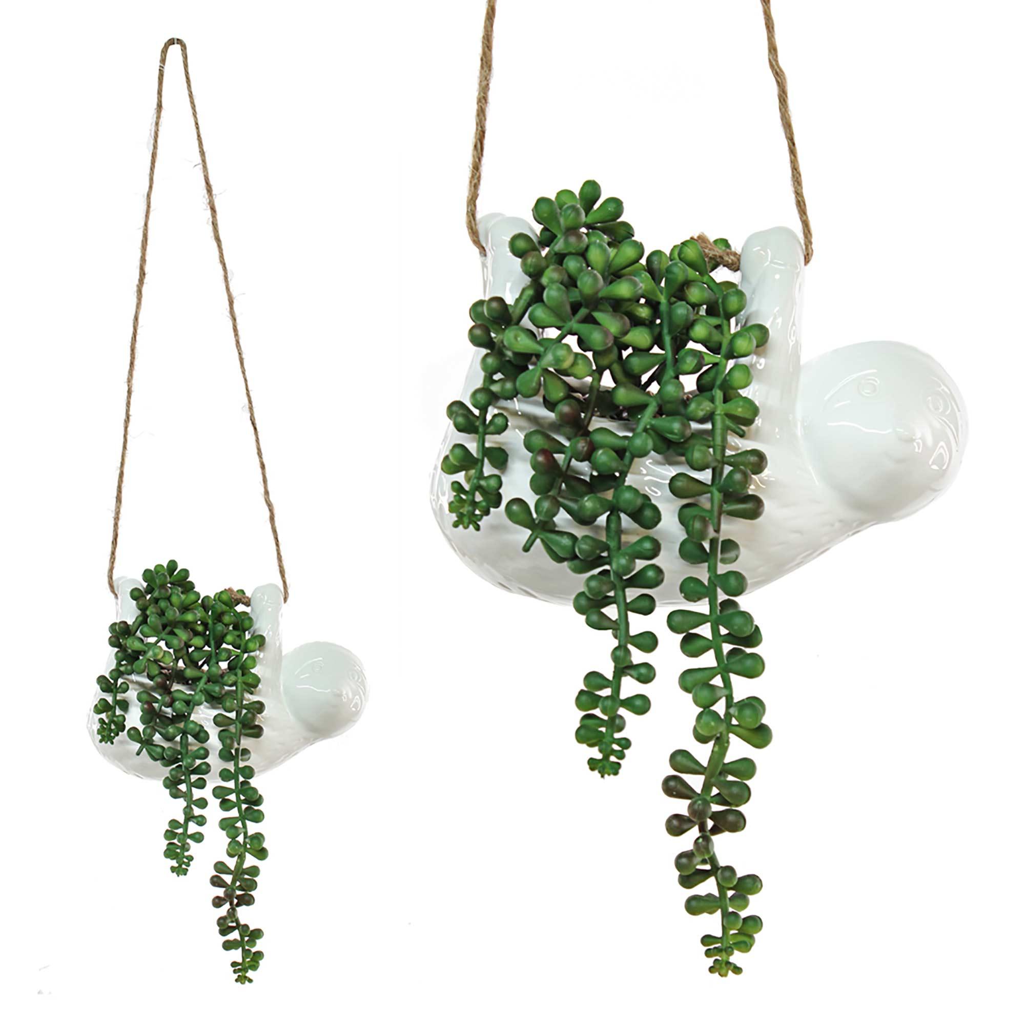 Hanging Sloth Pot With Plant