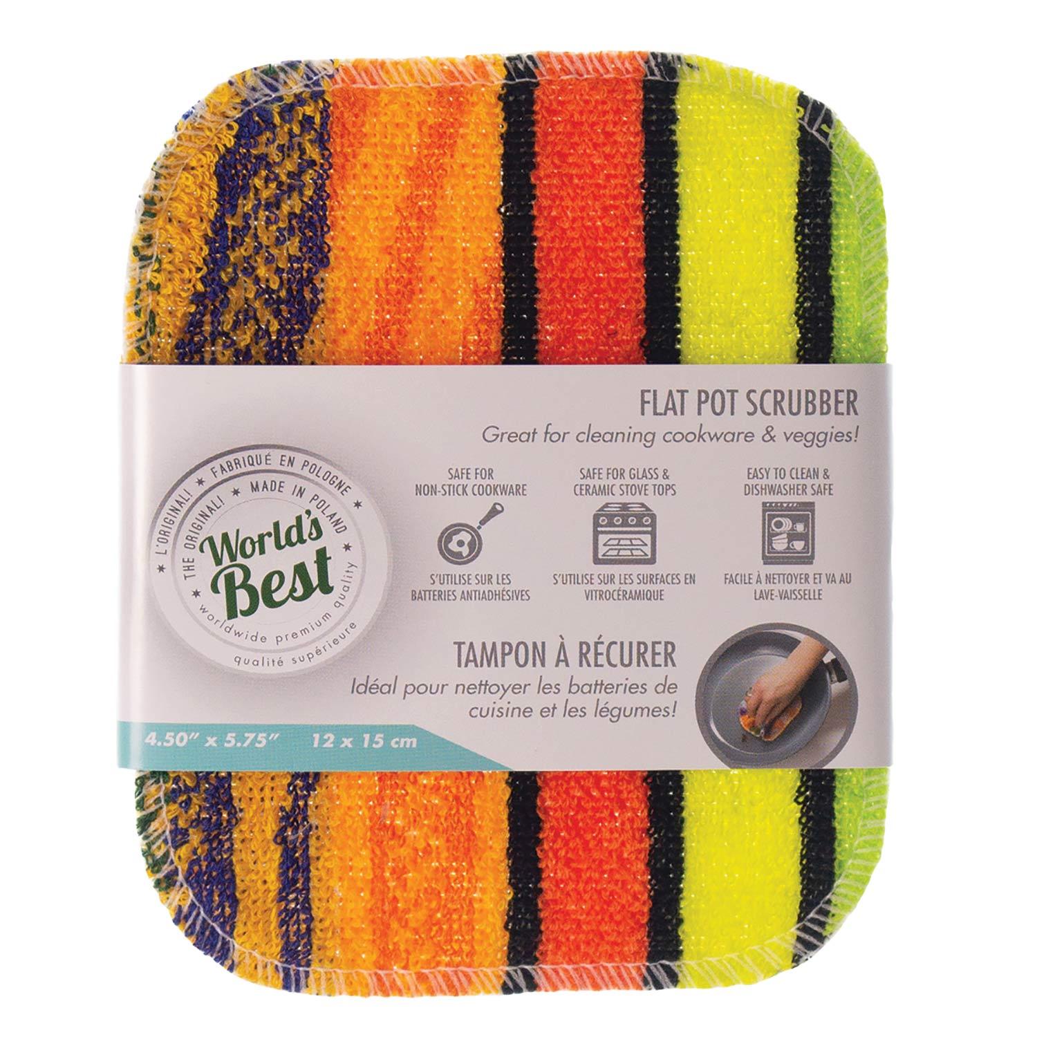 Tampon à récurer plat pour casseroles, motifs assortis