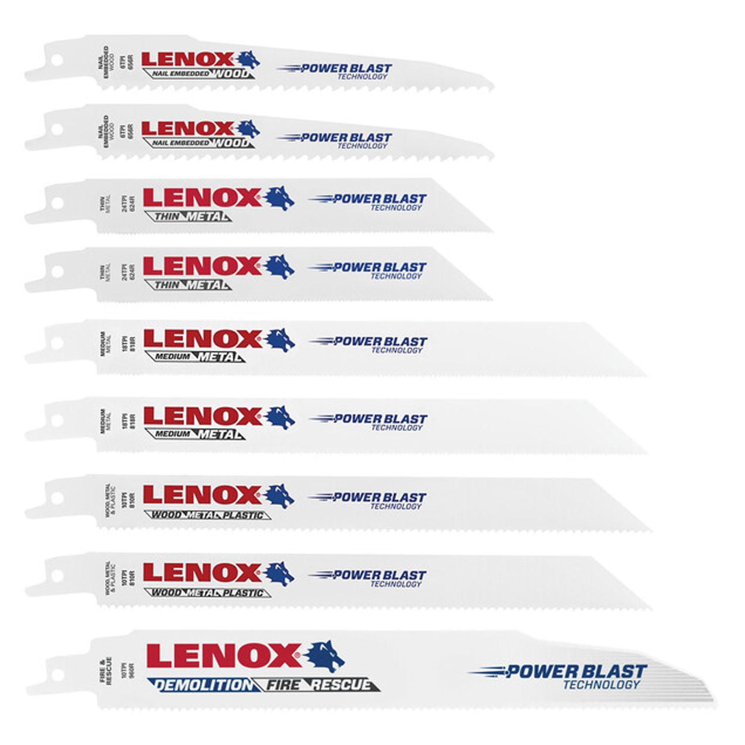 9 Piece General Purpose Reciprocating Saw Blade Set