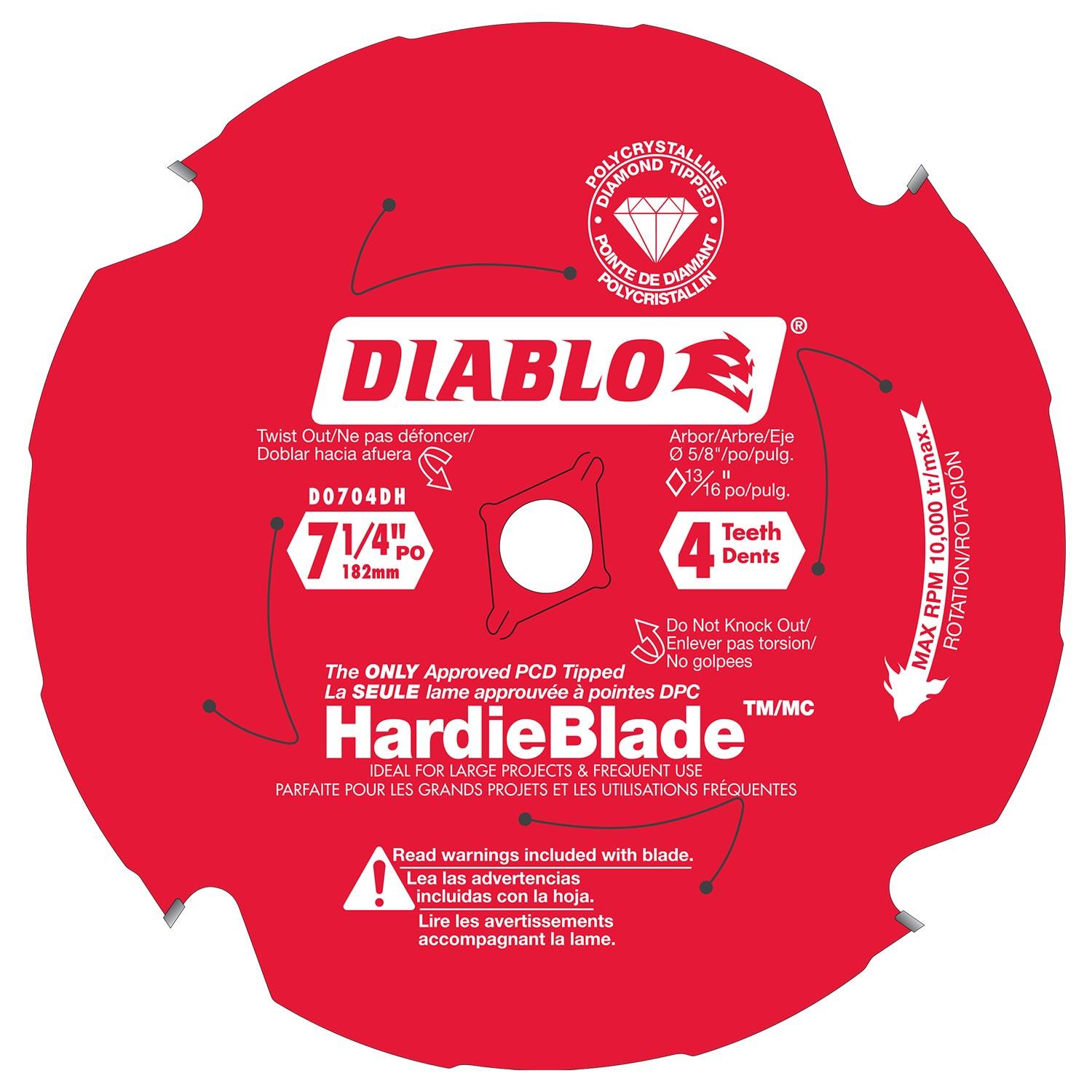 7-1/4" x 4T PCD Hardie Fiber Cement Blade