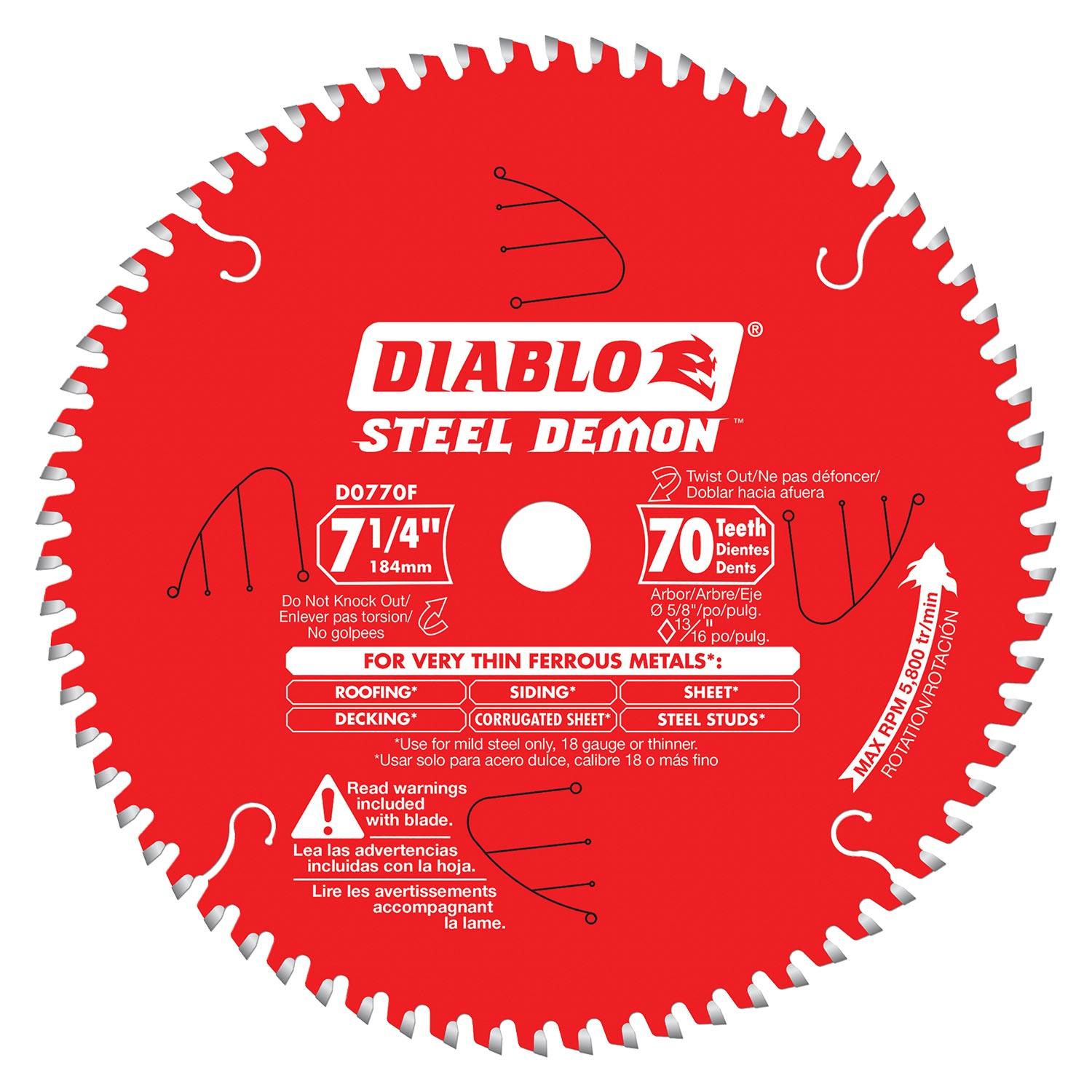 7-1/4" x 70T Steel Demon Blade