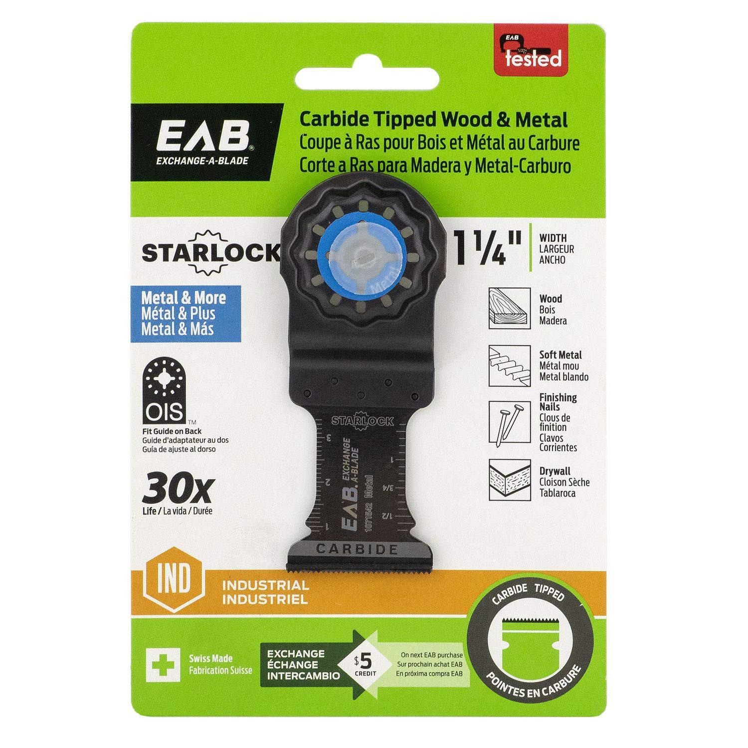 Coupe droite pointe carbure 1 1/4 po Starlock bois-métal