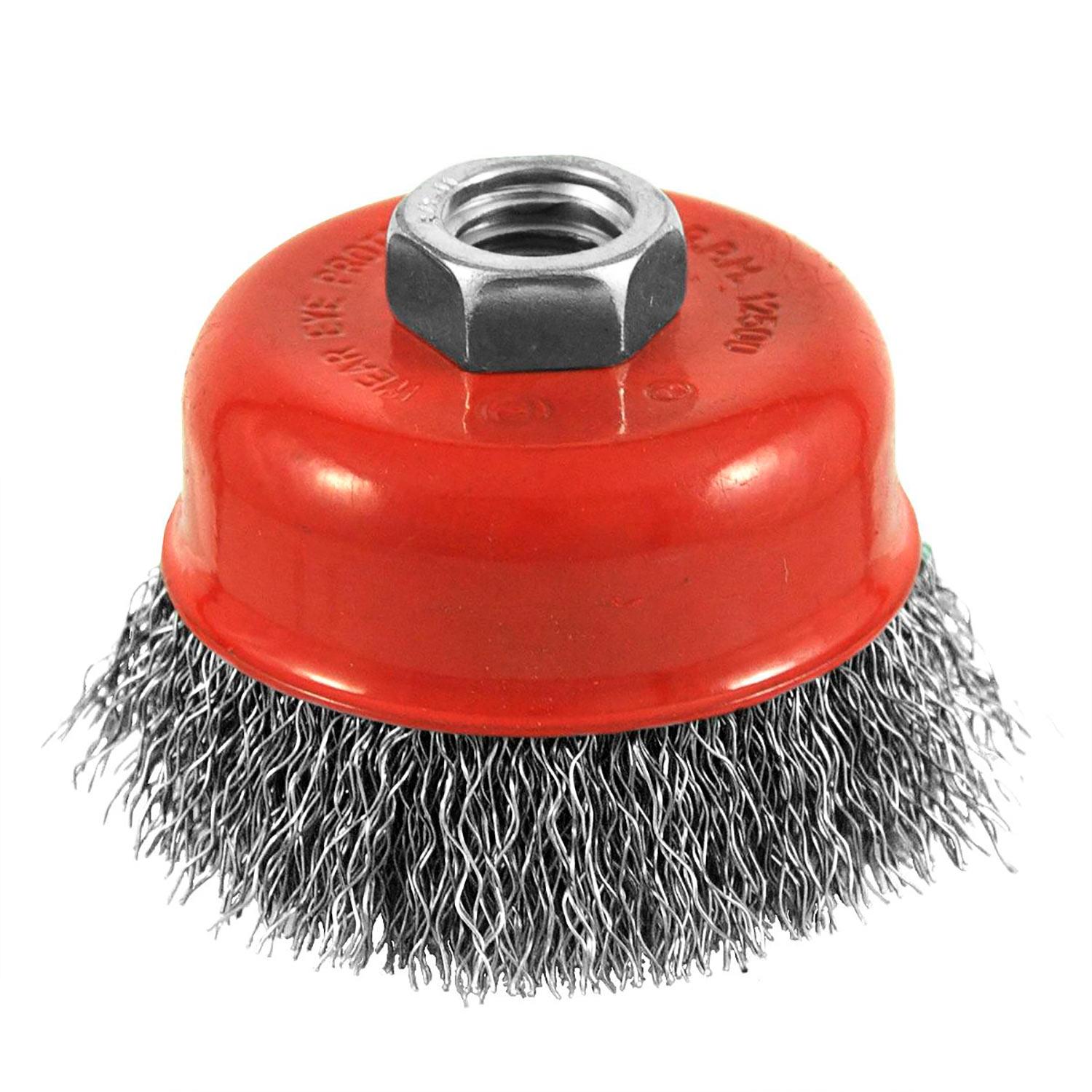 Brosse fil ondulé acier carbone coupelle 3x5/8po 11mm recycl