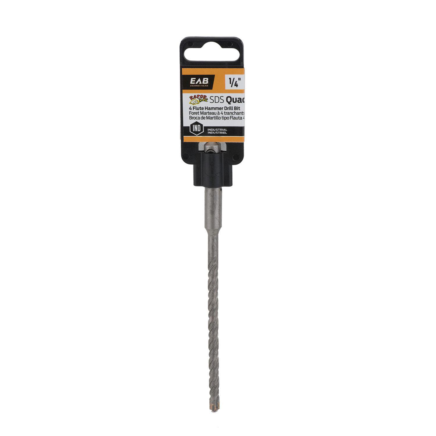 1/4 x 6" SDS Quad RazorBack Industrial Drill Bit - Exchangee