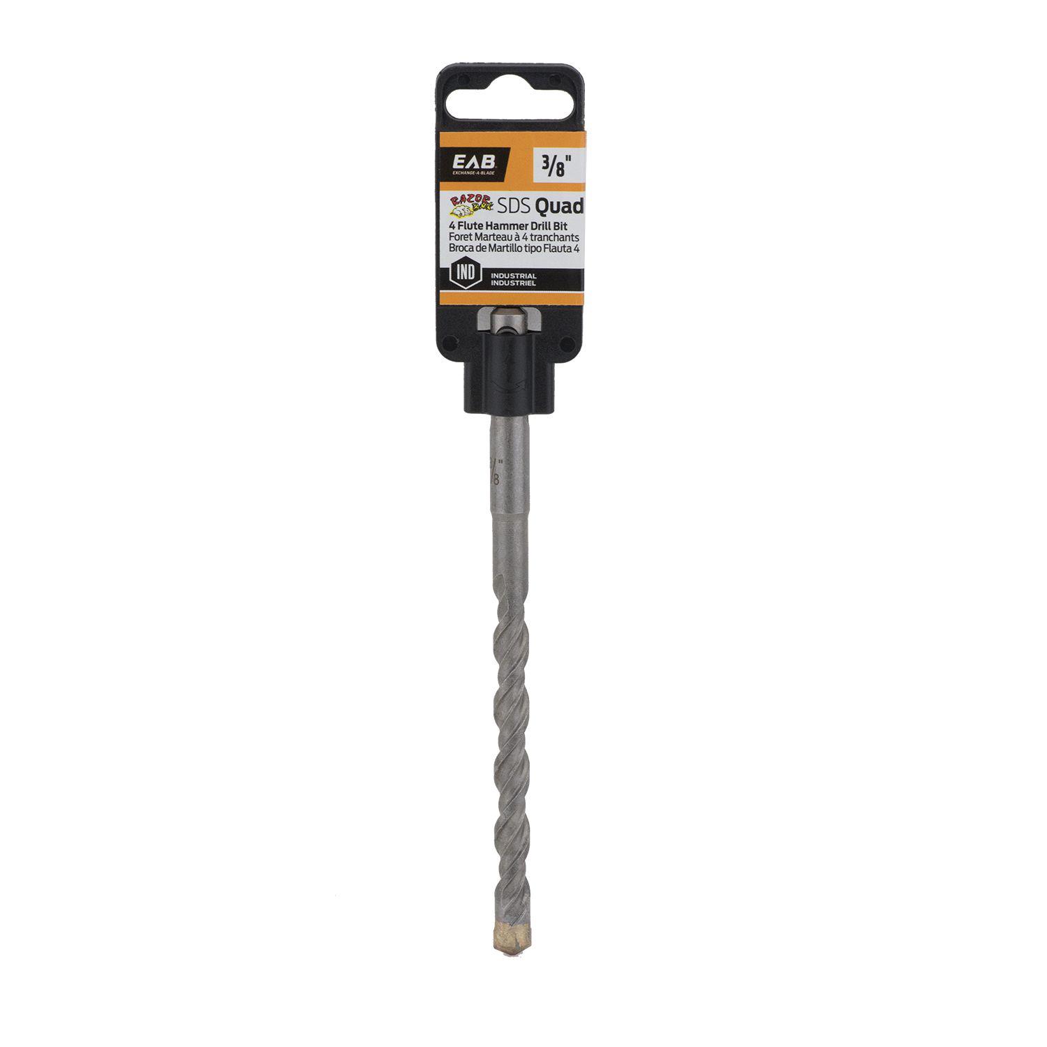 3/8 x 6" SDS Quad RazorBack Industrial Drill Bit - Exchangee