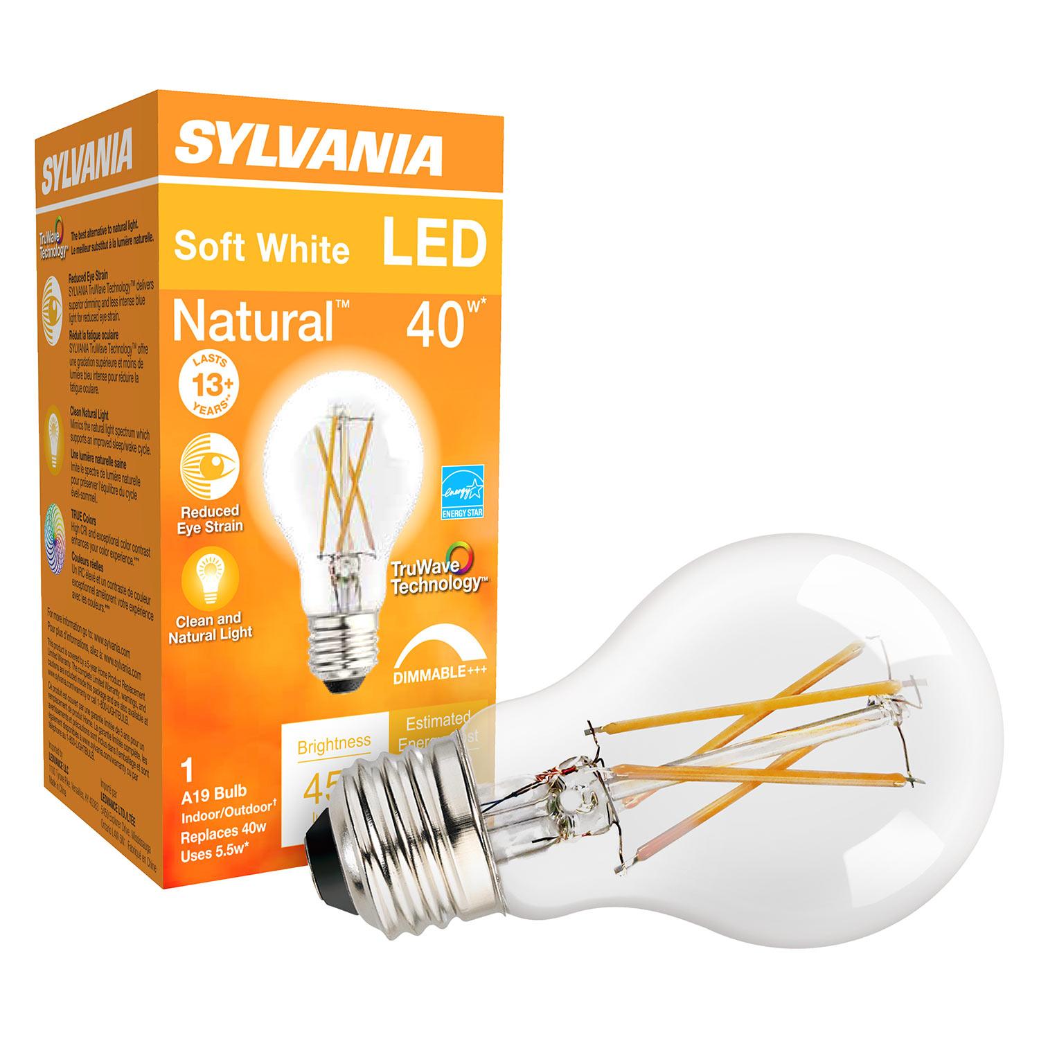 A19 5.5W 2700K Dimmable TruWave Clear LED Bulb