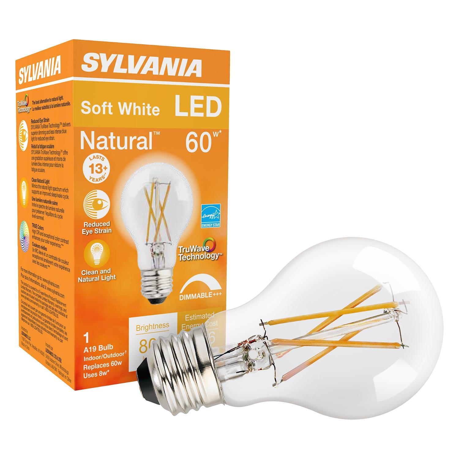 A19 8W 2700K Dimmable TruWave Clear LED Bulb
