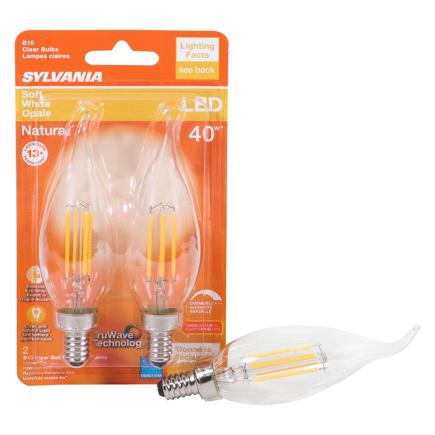 B10 4W Small Base 2700K Dimmable TruWave LED Bulb-2/Pack