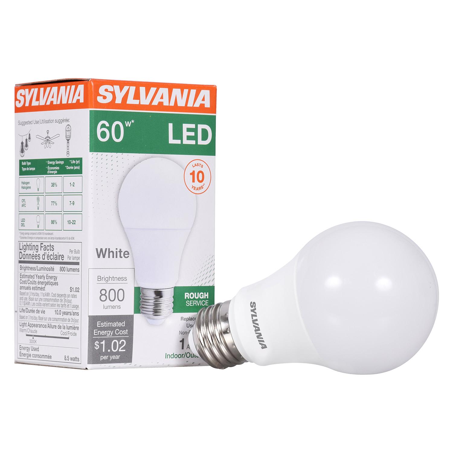 Ampoule DEL A19 service intensif 8,5 W, 1/pqt