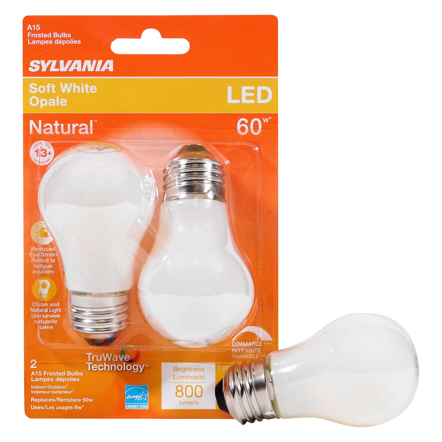 A15 8W 2700K Dimmable TruWave Frosted LED Bulb-2/Pack