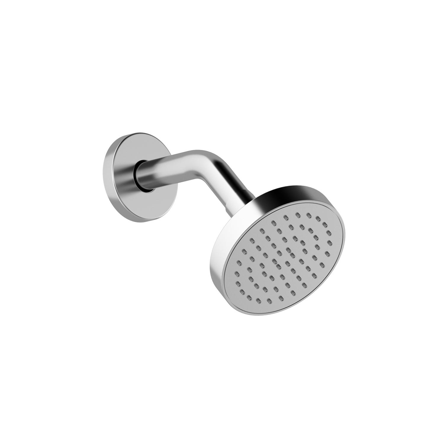Pomme de douche ronde et bras mural 45 ° chrome Basico