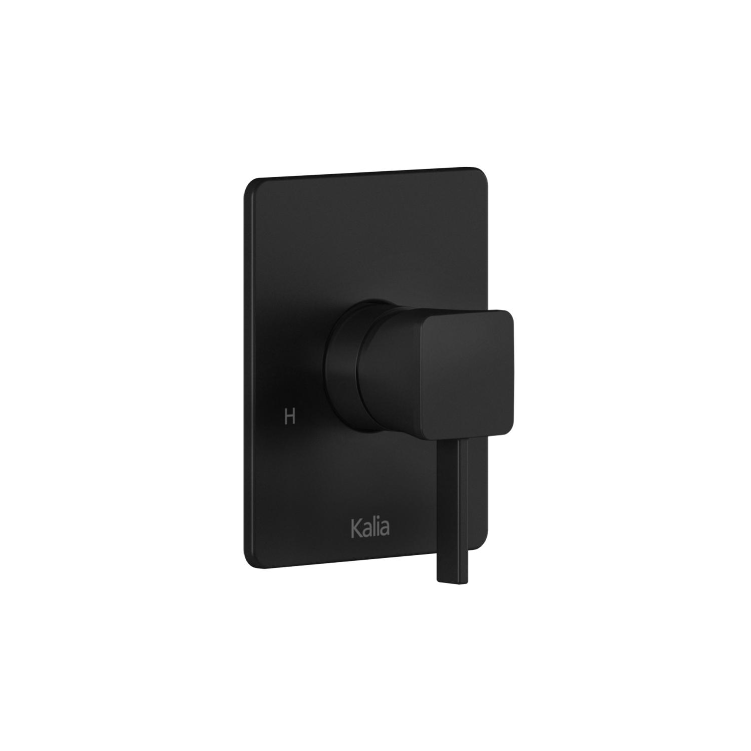 Garniture de valve carrée pour douche, noire Sobrio