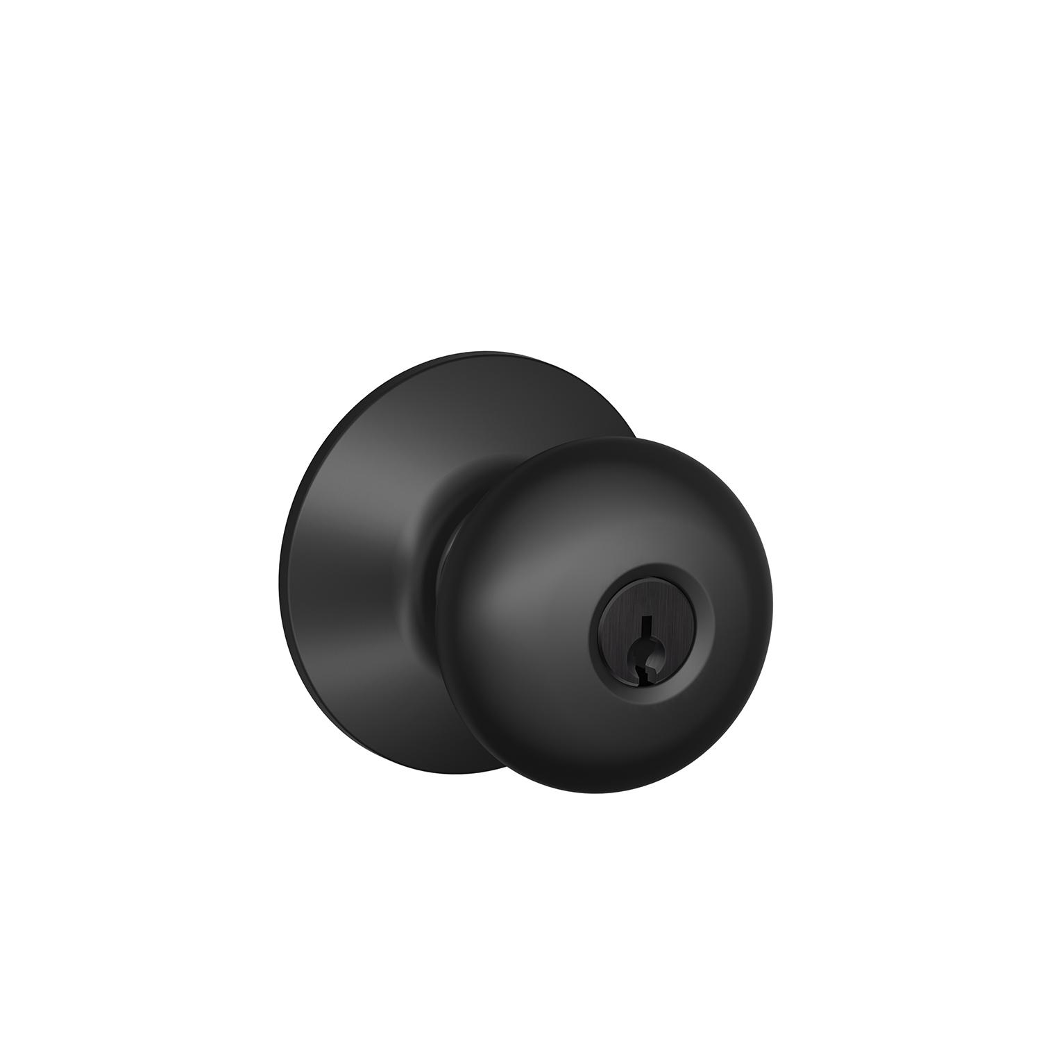 Plymouth Entry Keyed Knob-Matte Black