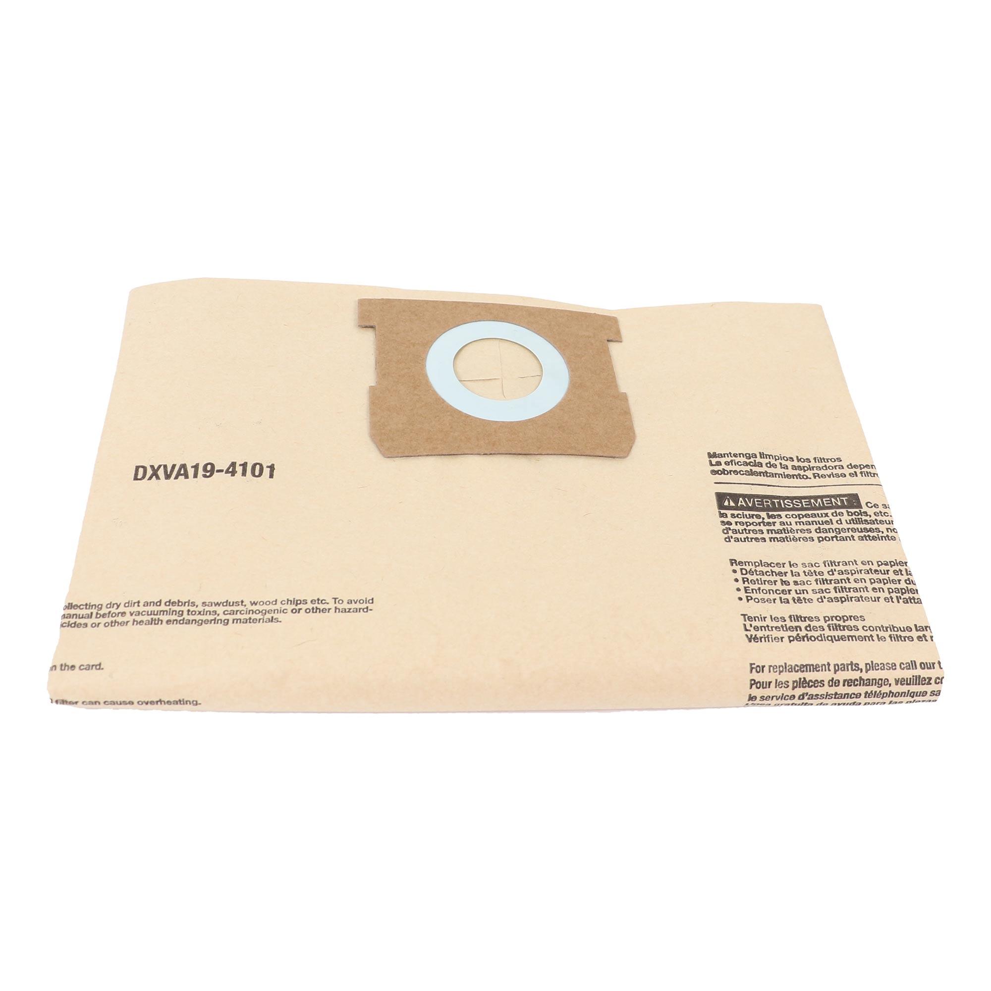 Sac filtrant jetable DeWALT pour asp. sec/humide 6 à 10 gal