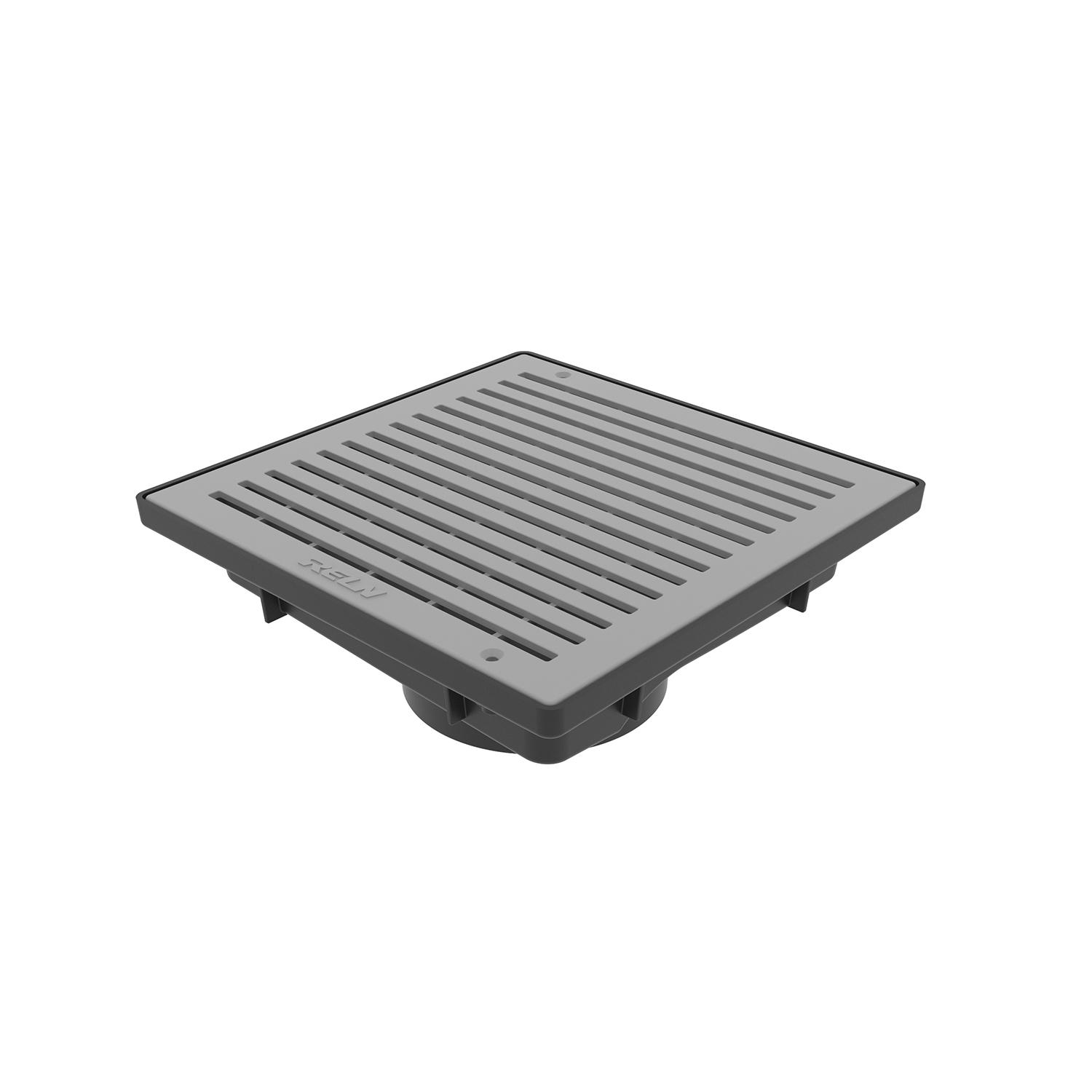 Bassin de drainage discret de 9 po x 9 po Vortex, gris