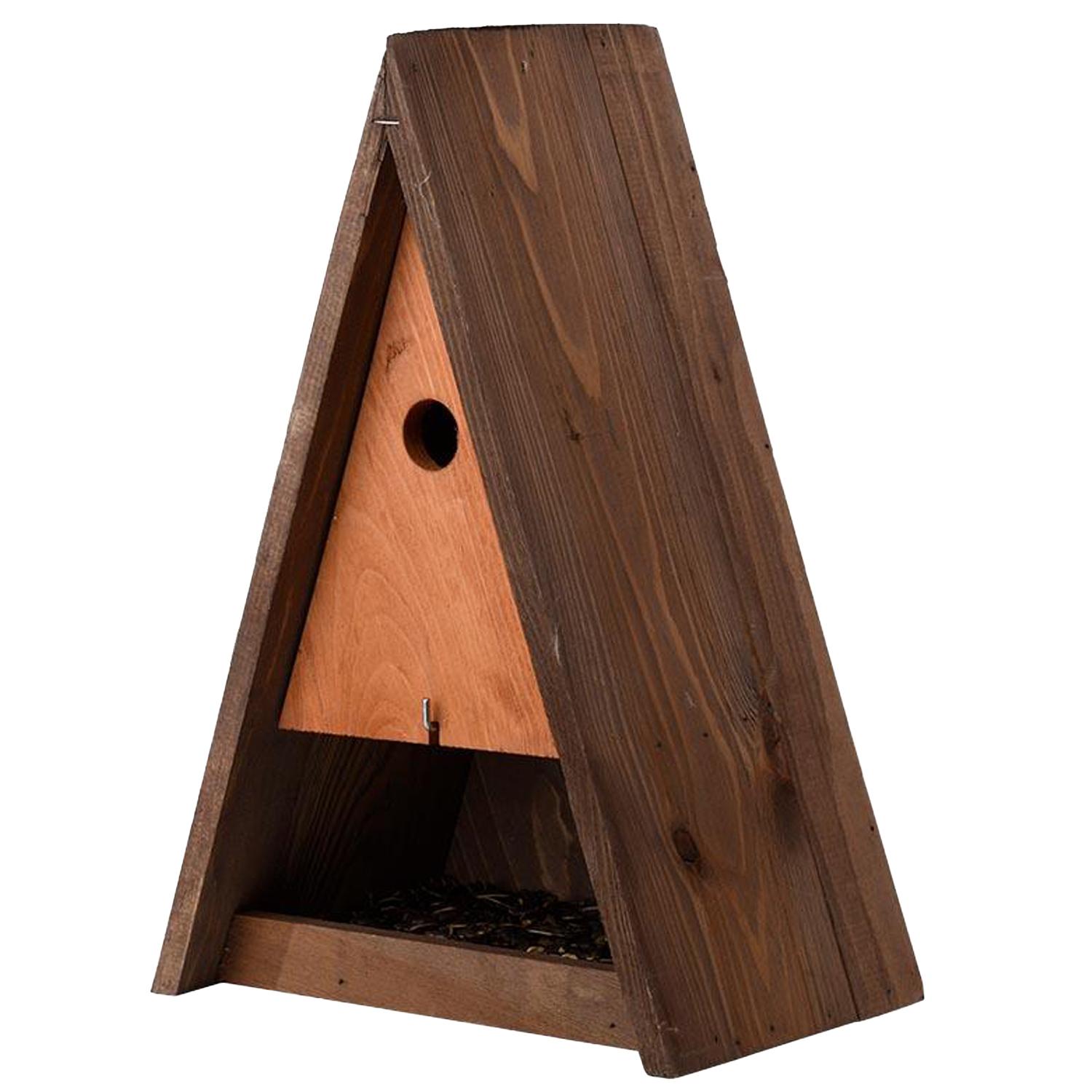Maison et mangeoire à oiseaux en triangle