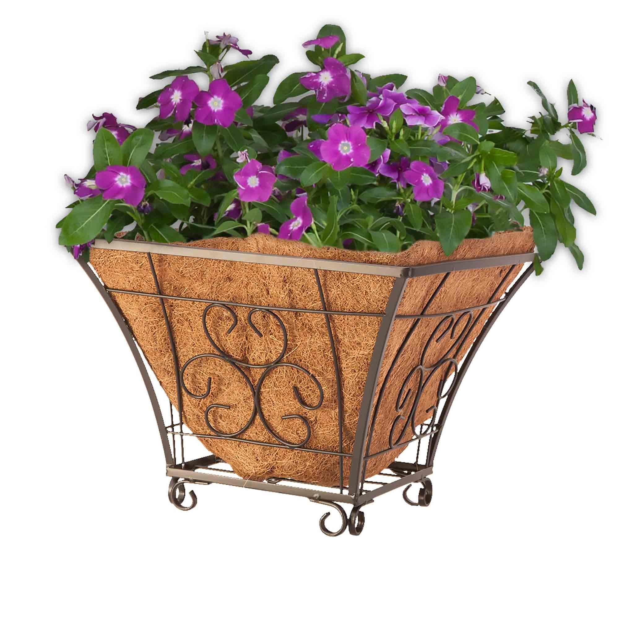 14" Scroll Floor Basket with Coco Liner