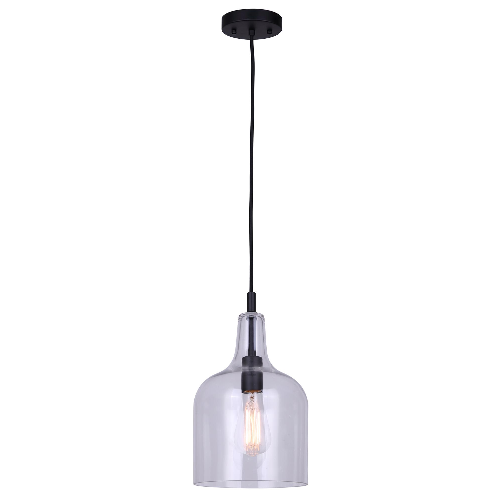 Keeva 8" Black Pendant Light