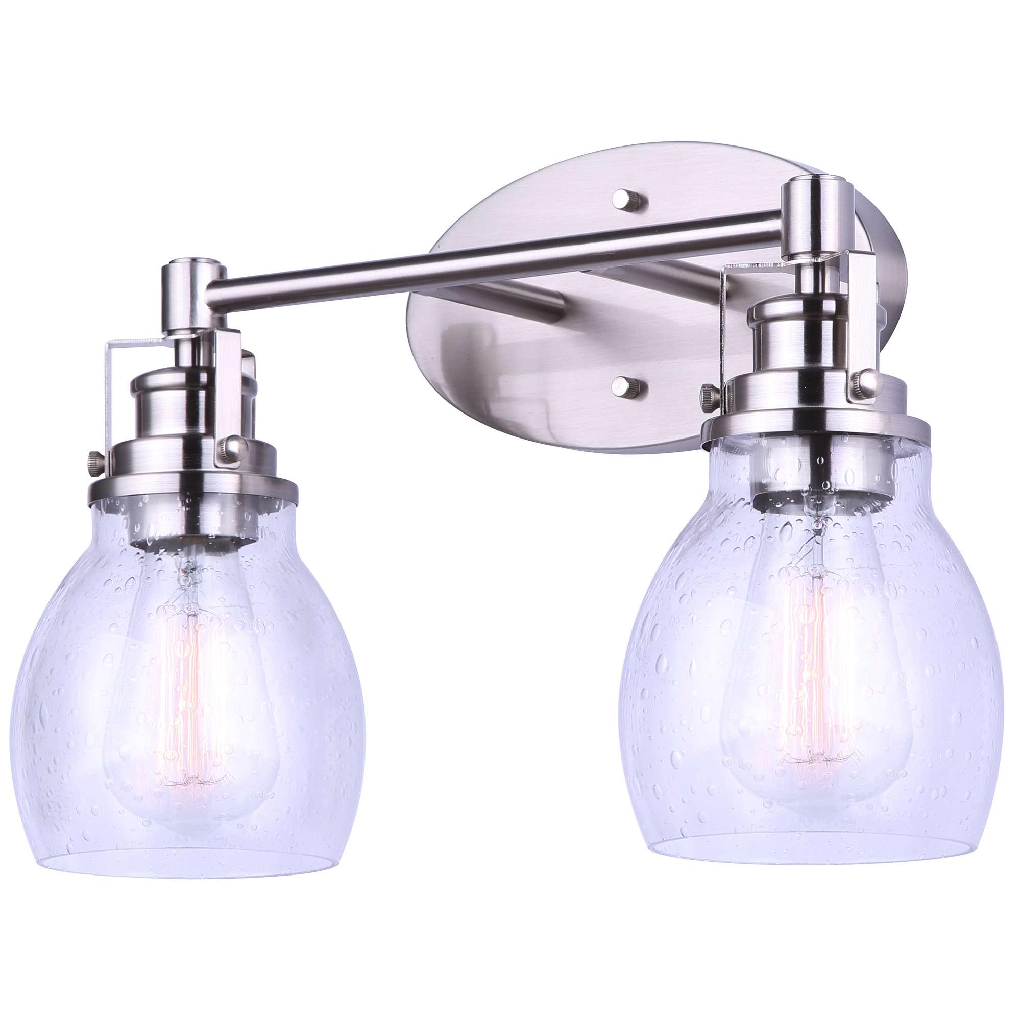 Carson 2-Light Brushed Nickel Vanity Fixture