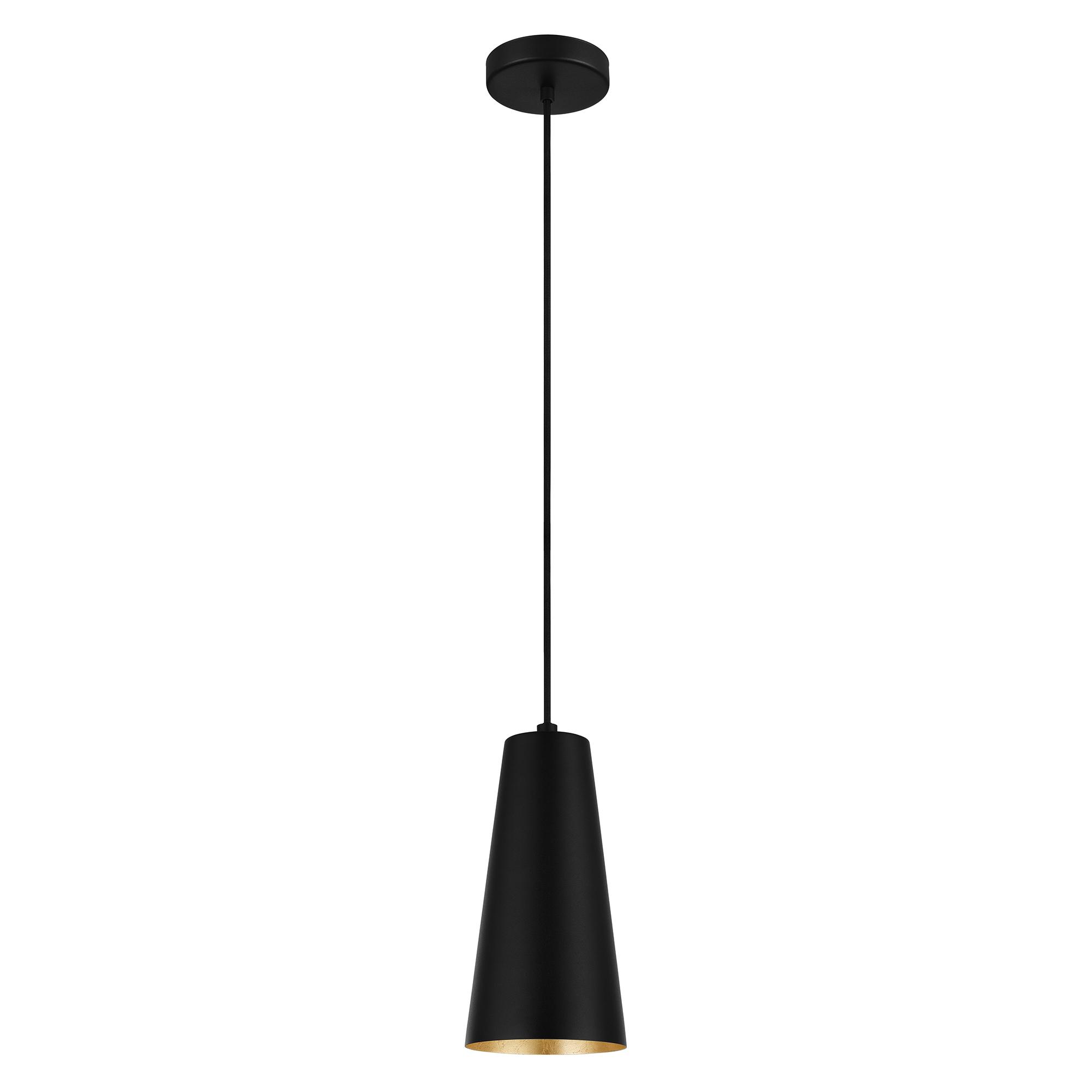 Pratella 5" Black And Gold Pendant