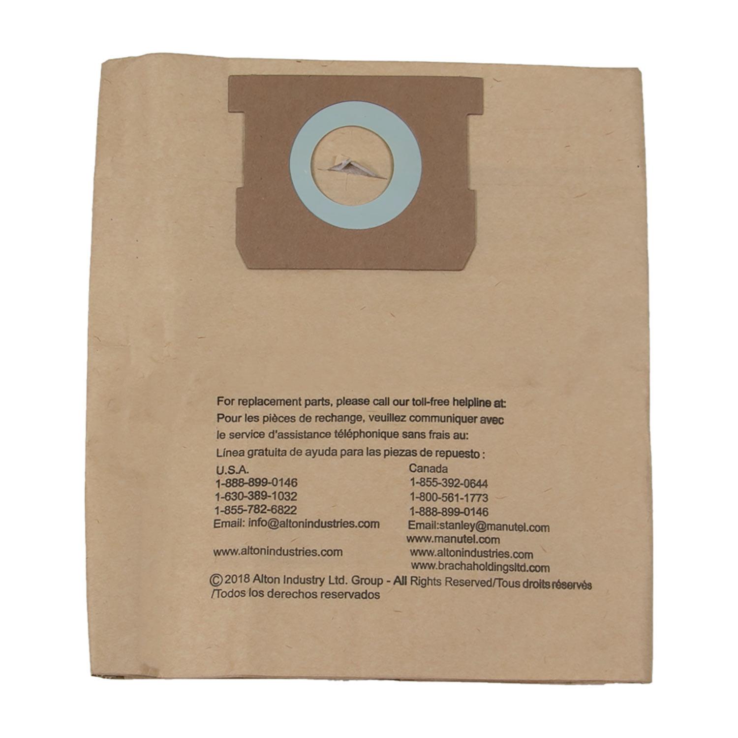 Sac filtrant jetable pour aspirateur sec/hu 5-8 gal 3/pqt