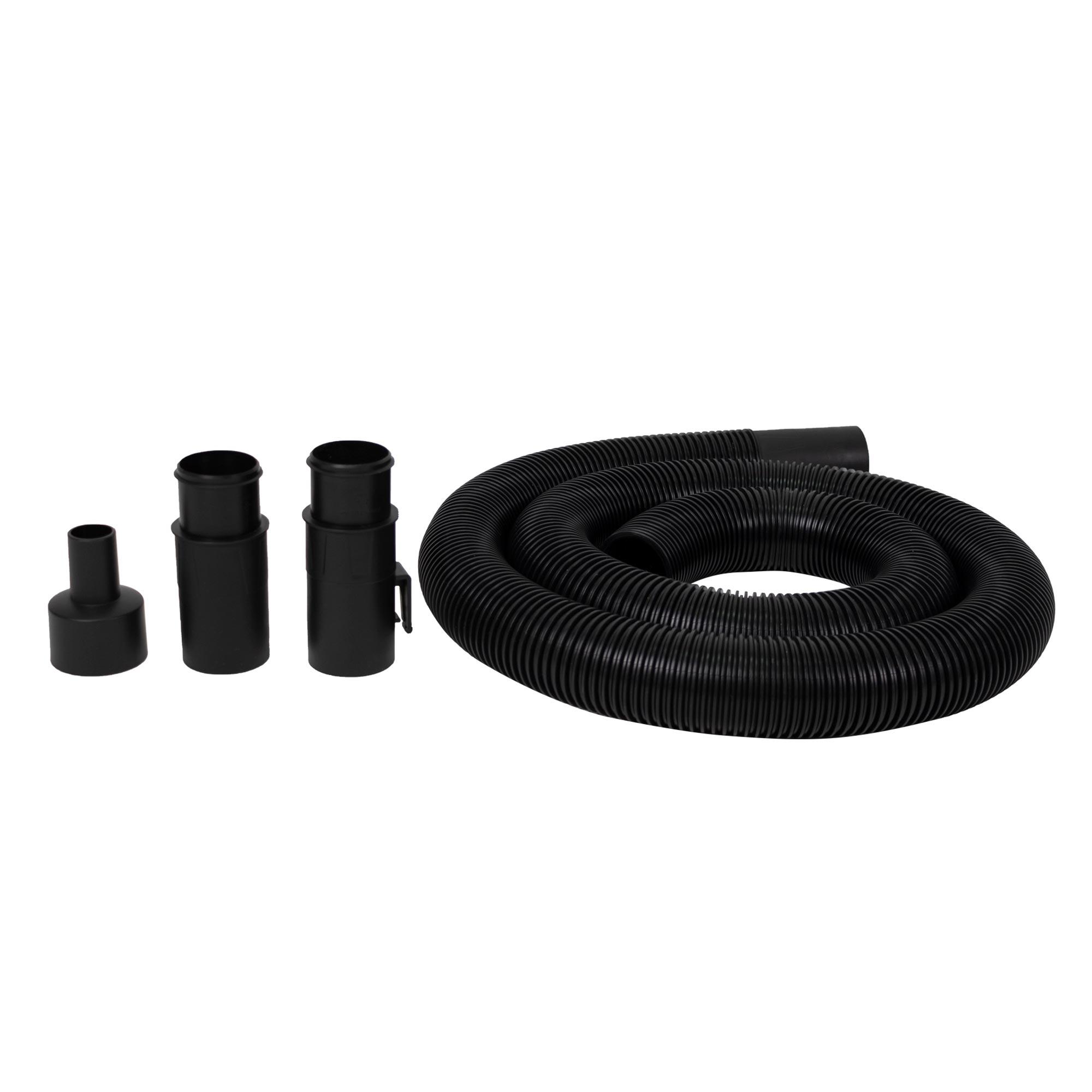 Tuyau d’asp. 2 1/2 po x 8 pi avec 2 embouts et un adaptateur