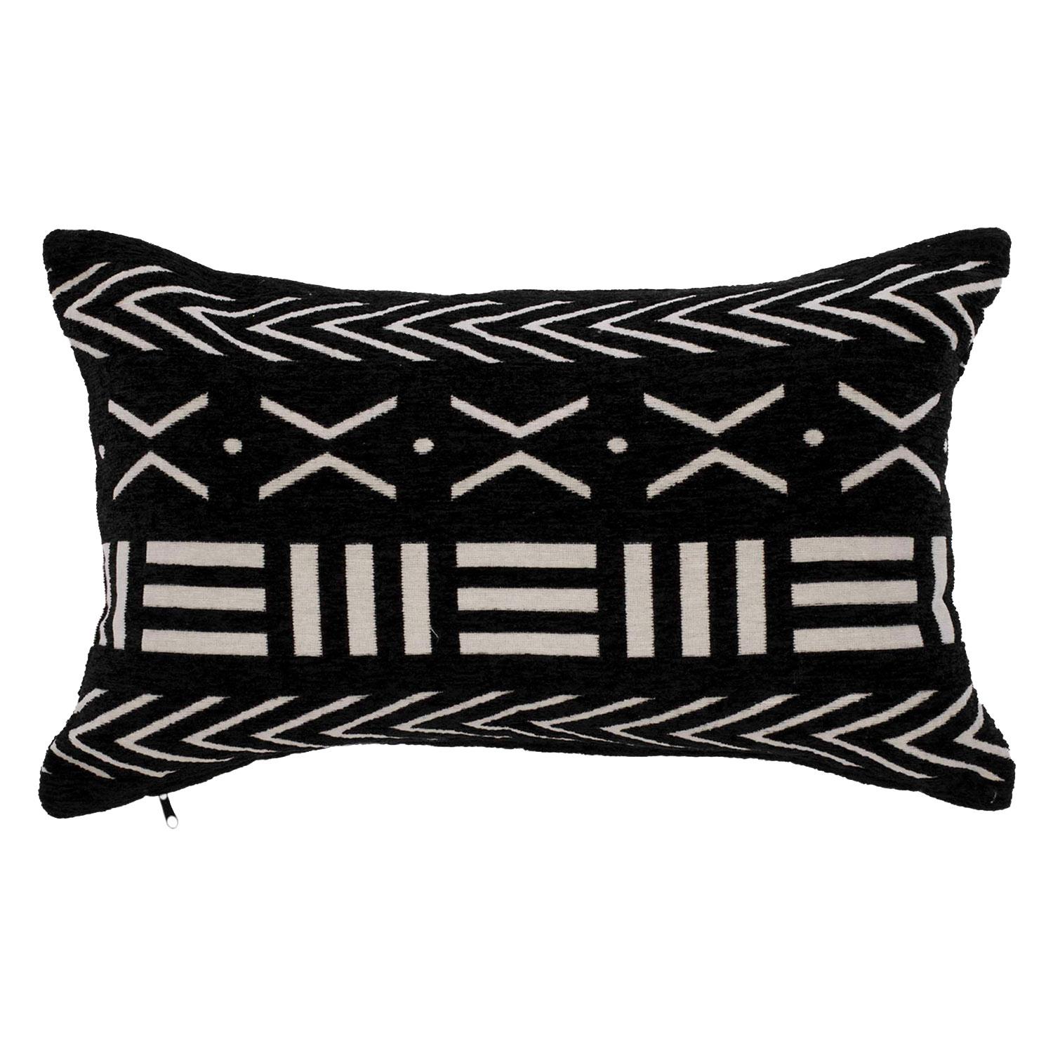 Black Cushion With White