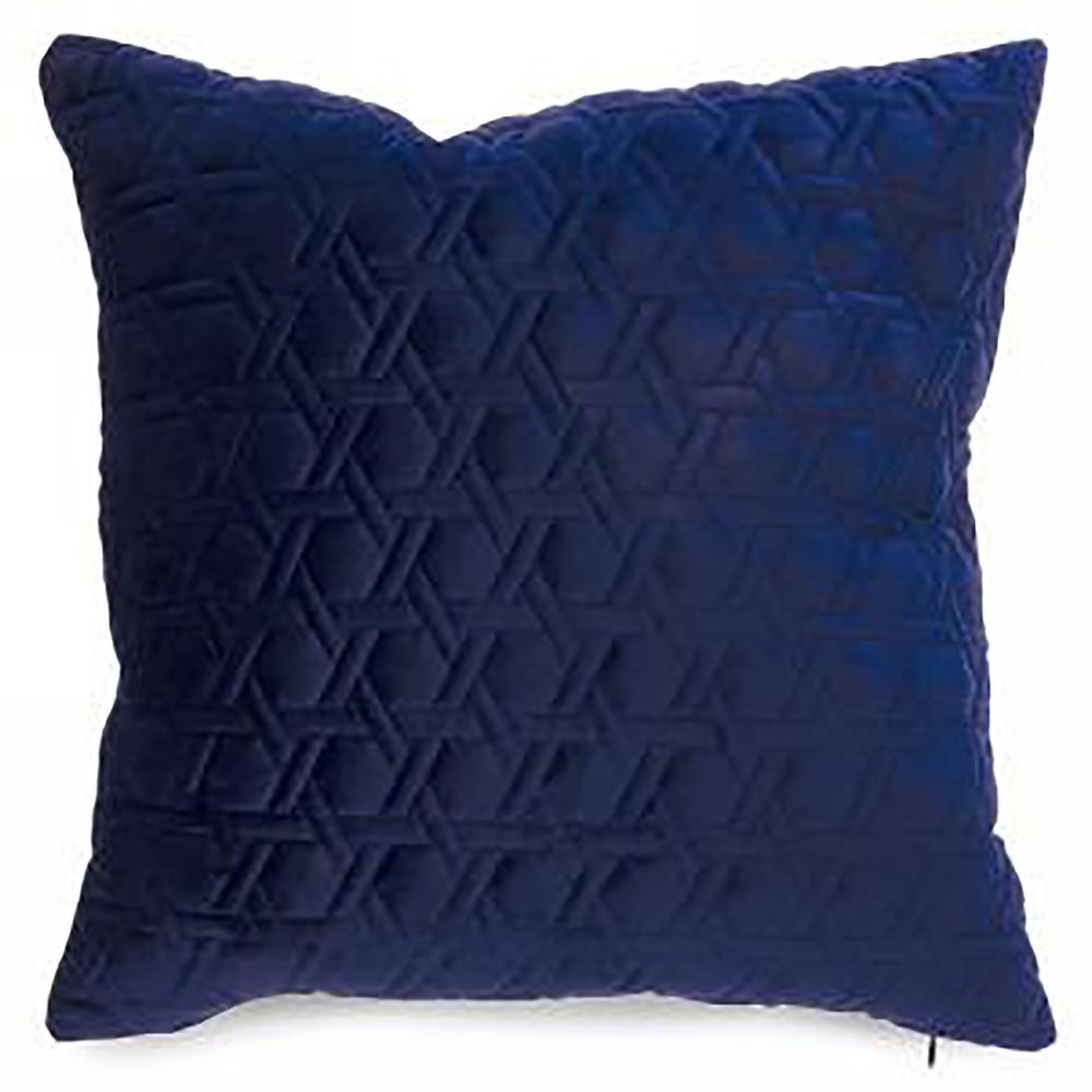 Royal Blue Stitched Velvet Cushion