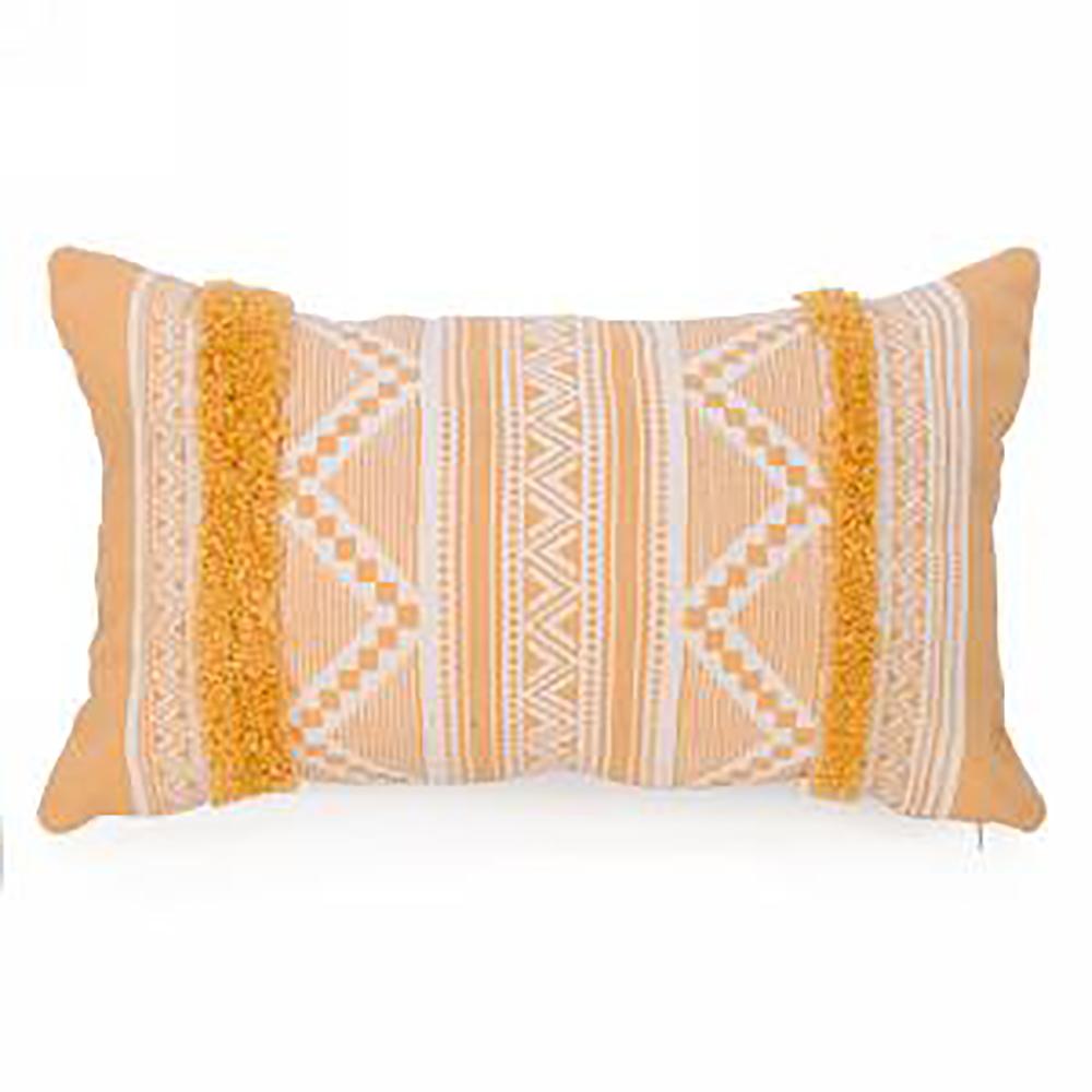 Rectangle Mustard Yellow Aztec Print Cushion