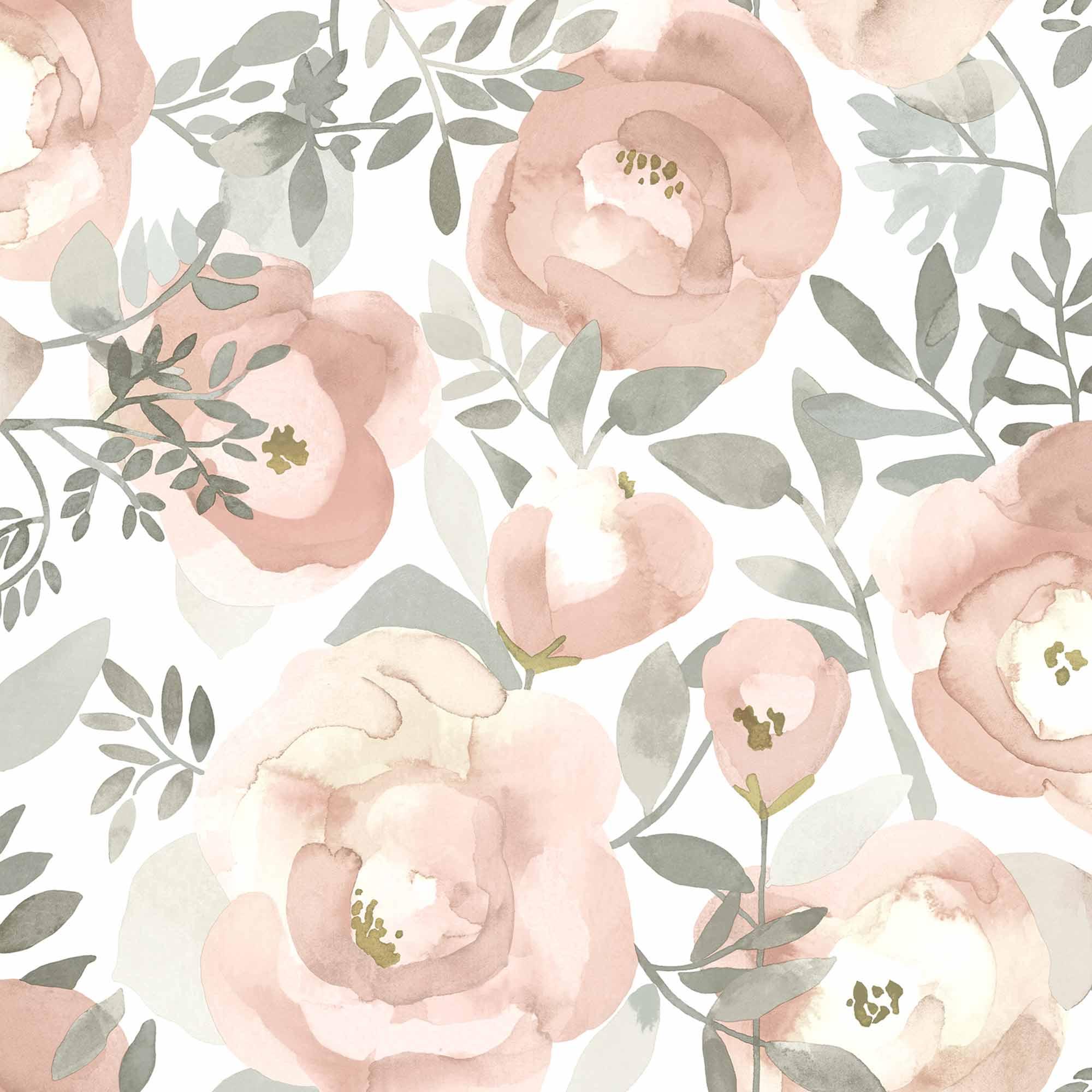 Papier peint motif fleurs de roses Orla