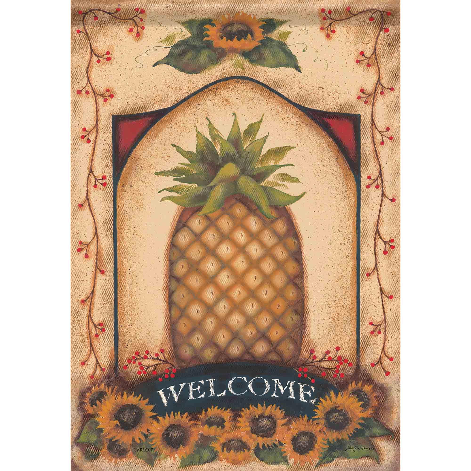 Drapeau de jardin « Vintage Pineapple Garden » en Surasoft